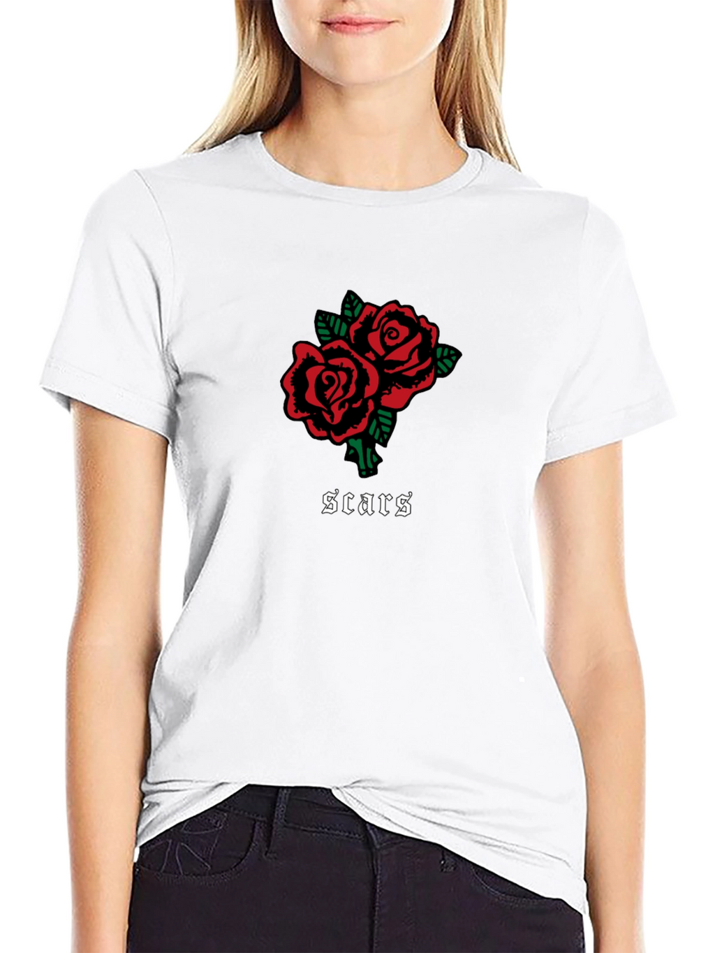 Roses & Scars Graphic Tee - Black