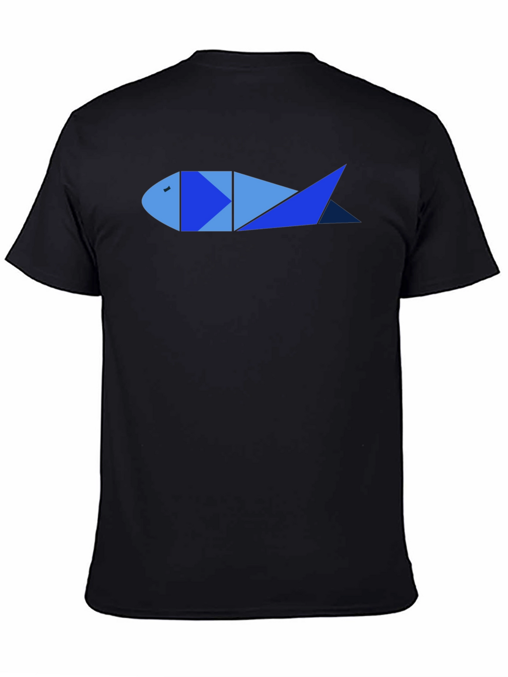 Geometric Fish Graphic Tee - Cool Mens Black T-Shirt