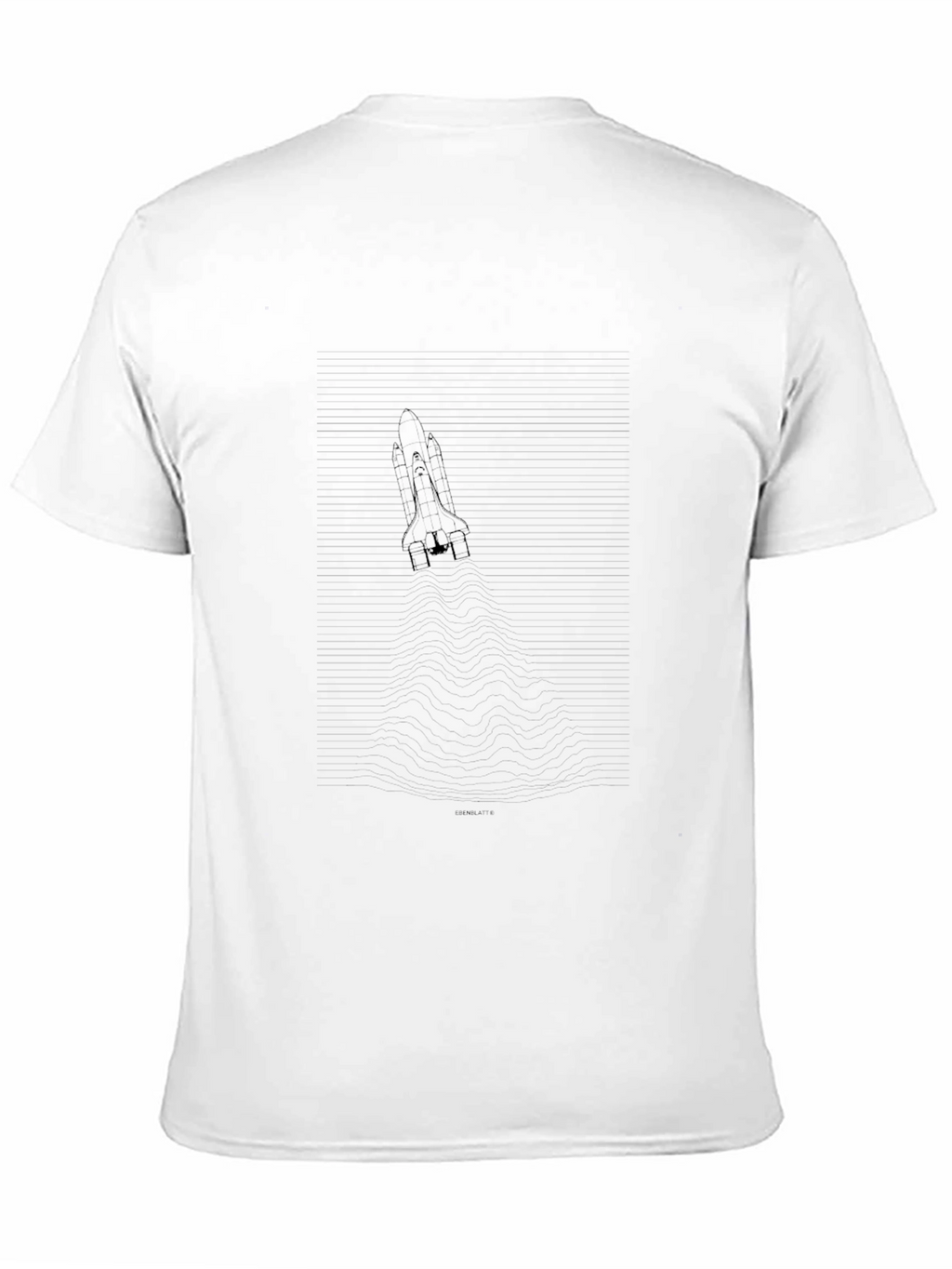 Mens Black Graphic Tee - Rocket Shuttle Design