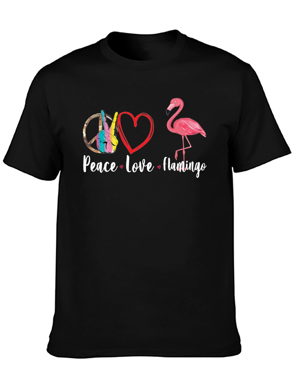 Peace Love Flamingo T-Shirt - Fun Graphic Tee