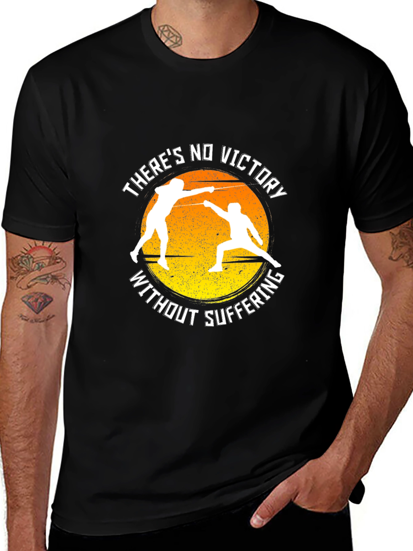 Fencing Victory T-Shirt - No Victory Without Suffering