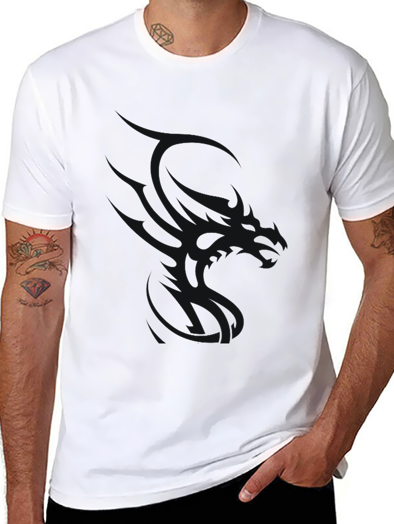 Mens Black Crew Neck Short Sleeve T-Shirt
