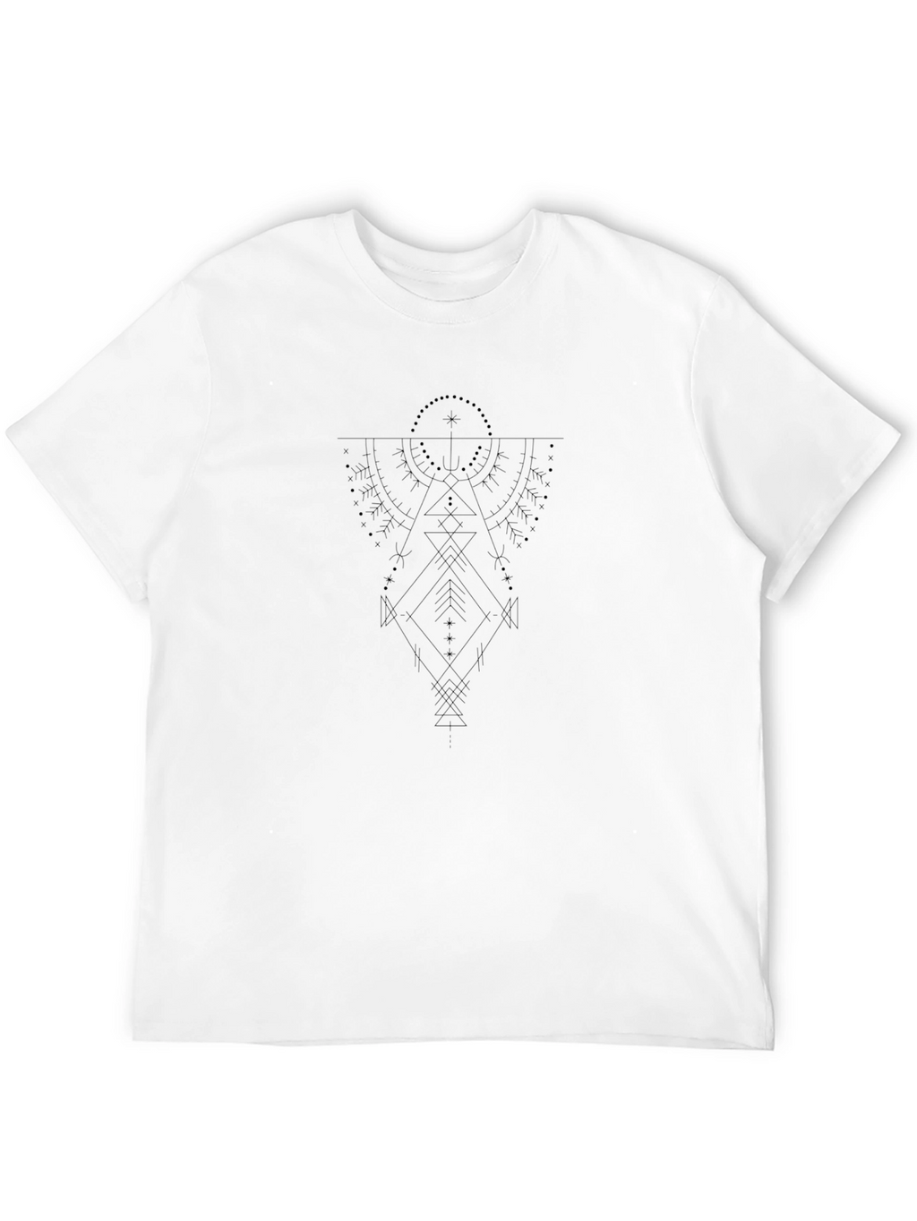 Geometric Graphic Print Black T-Shirt