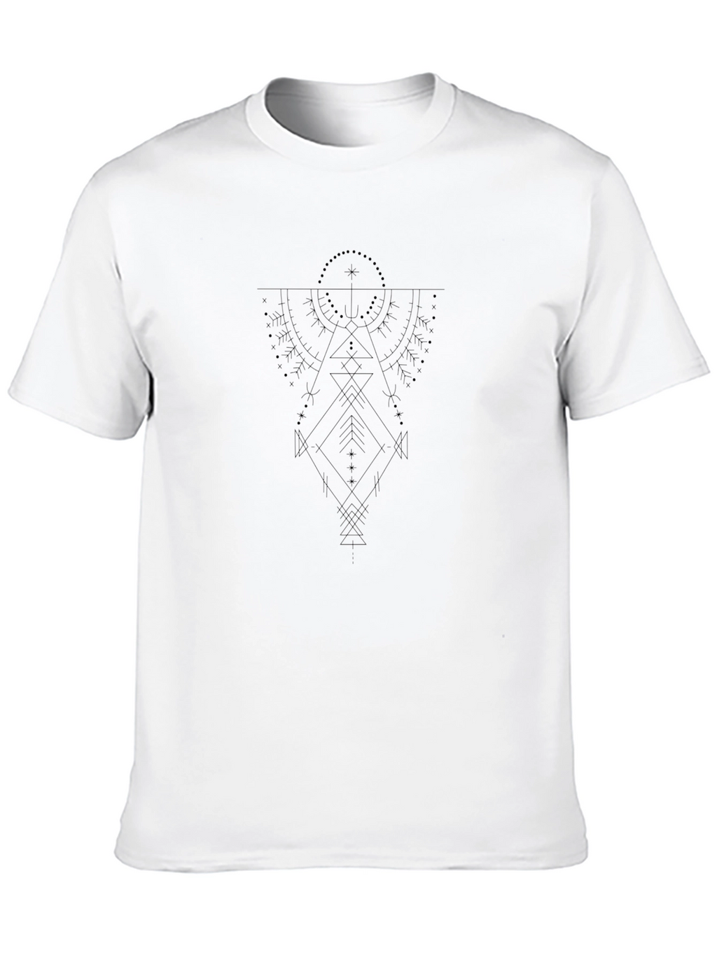 Geometric Graphic Print Black T-Shirt