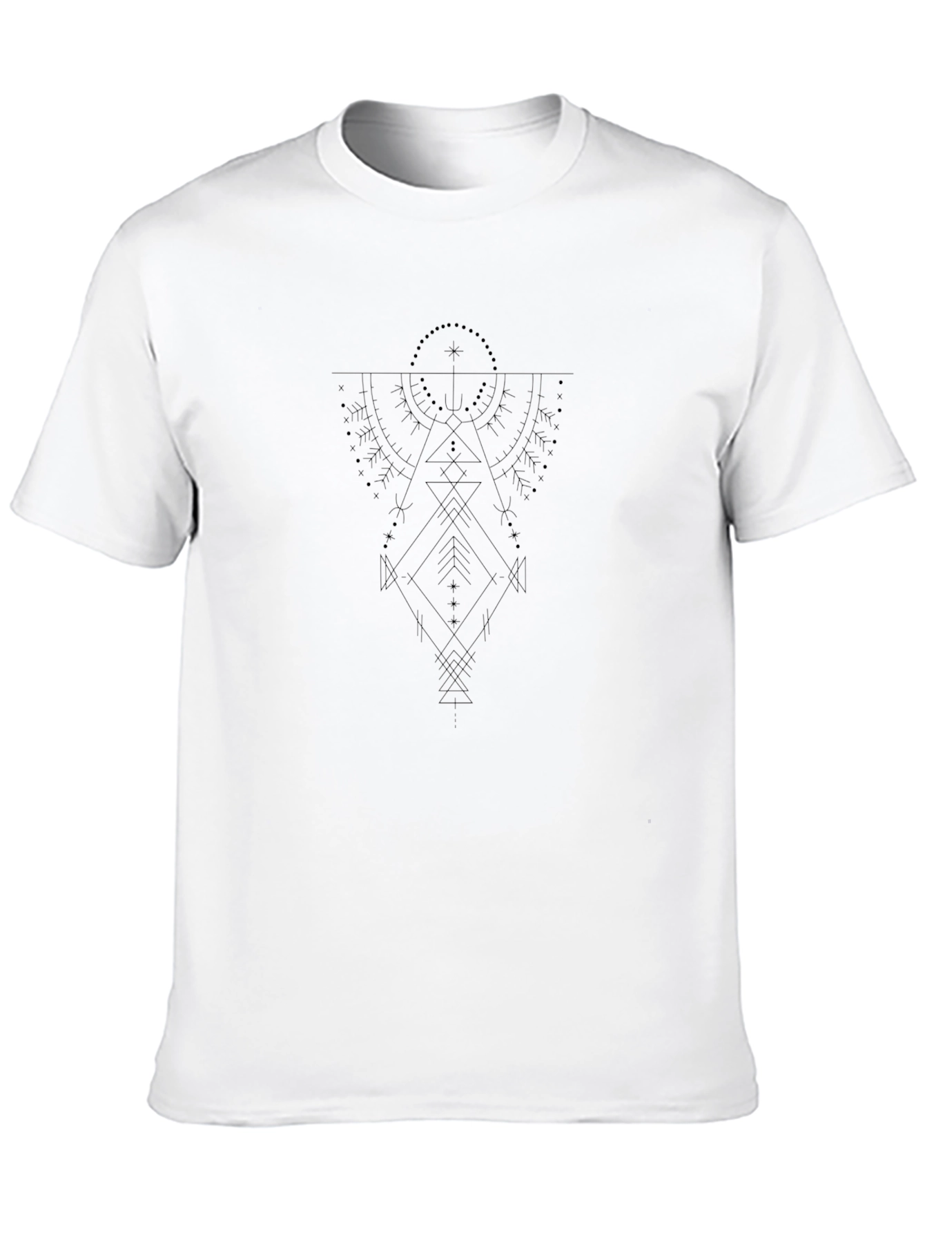 Geometric Graphic Print Black T-Shirt