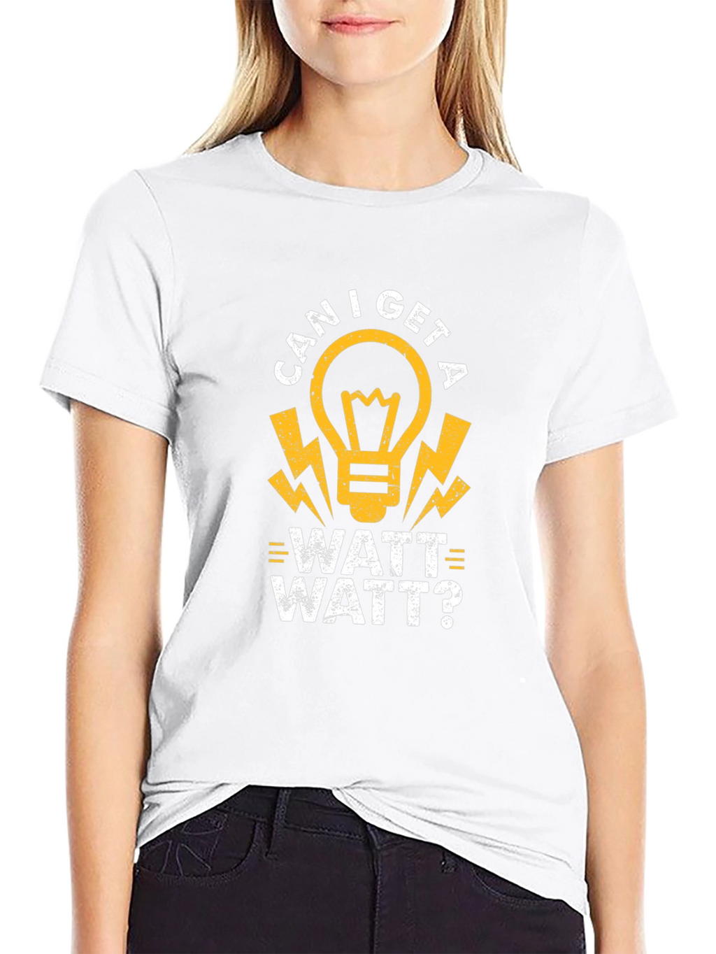 Can I Get A Watt Watt? Funny Electrician T-Shirt
