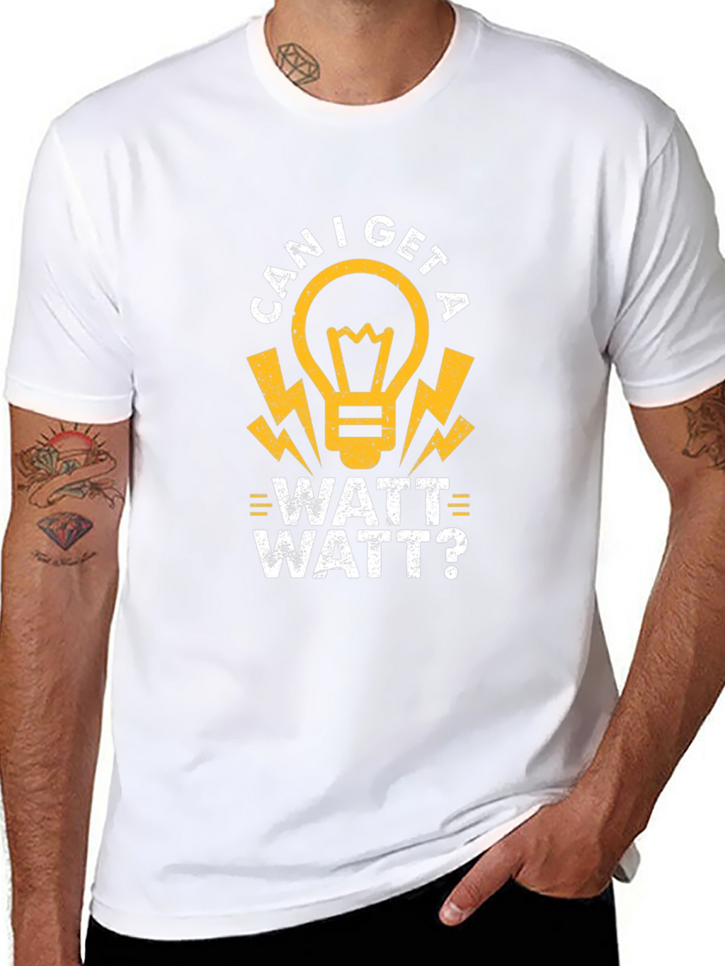 Can I Get A Watt Watt? Funny Electrician T-Shirt