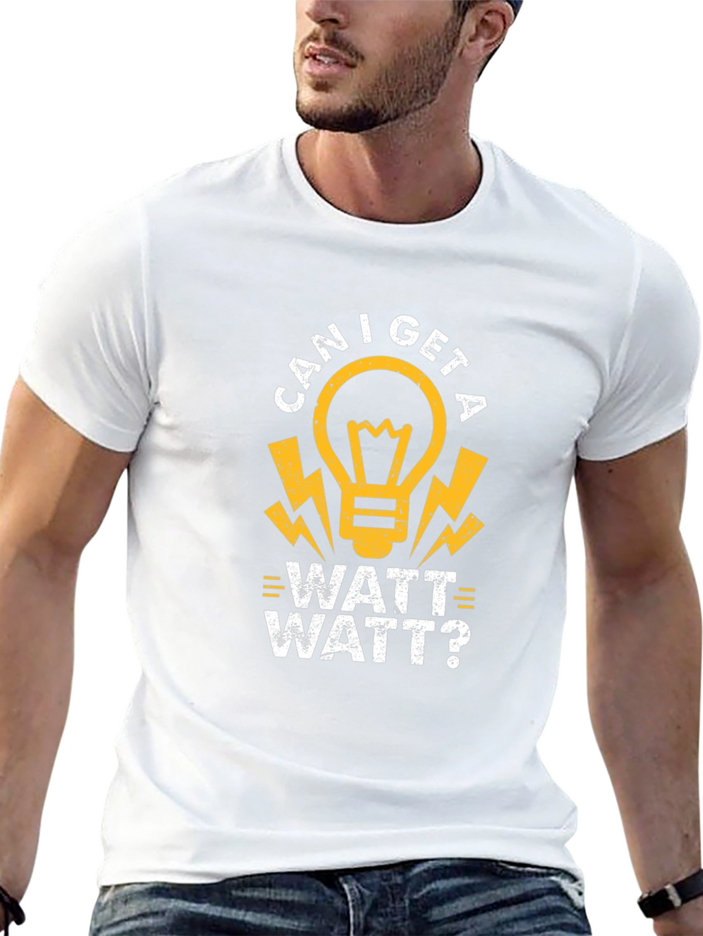 Can I Get A Watt Watt? Funny Electrician T-Shirt