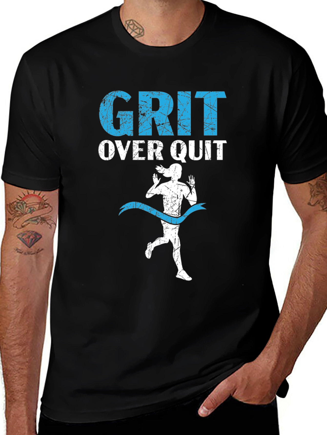 Grit Over Quit Runner Graphic T-Shirt