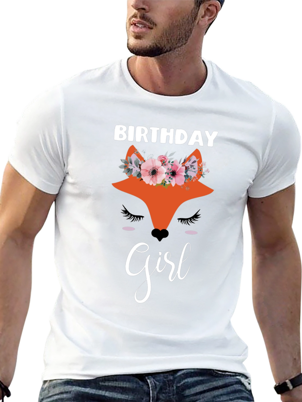 Birthday Girl Fox Graphic Tee - Womens T-Shirt