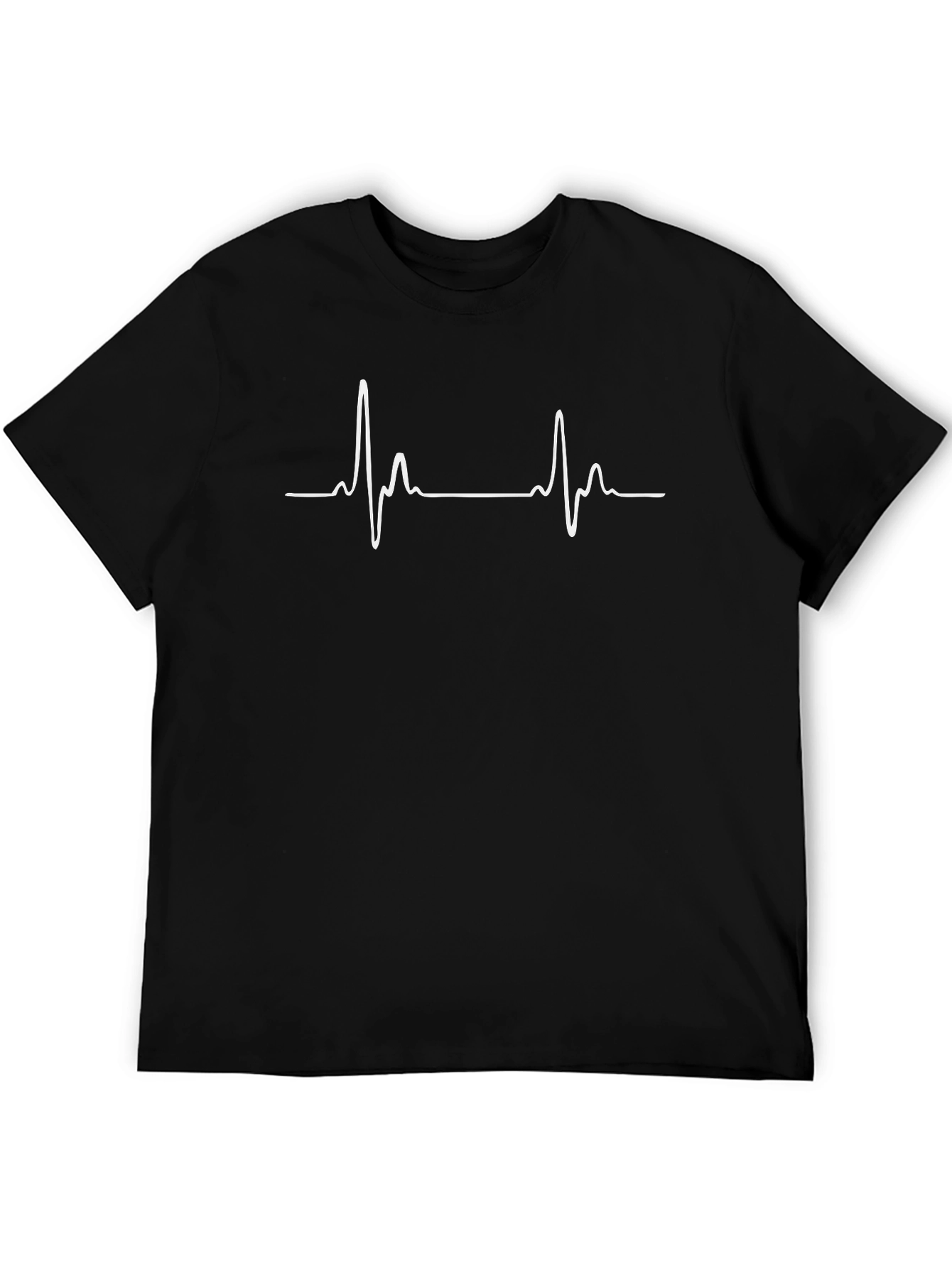 Heartbeat Graphic Tee - Stylish Black T-Shirt