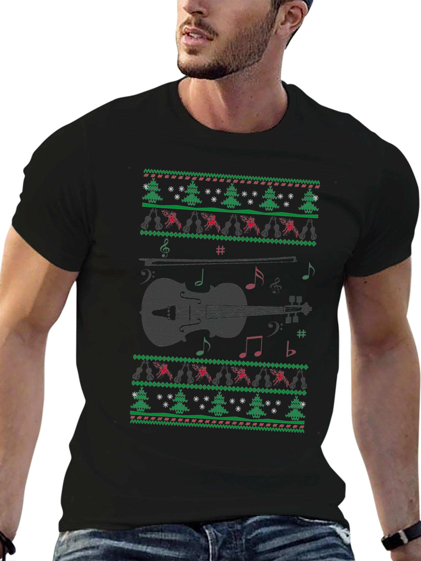 Musical Violin Christmas Sweater T-Shirt