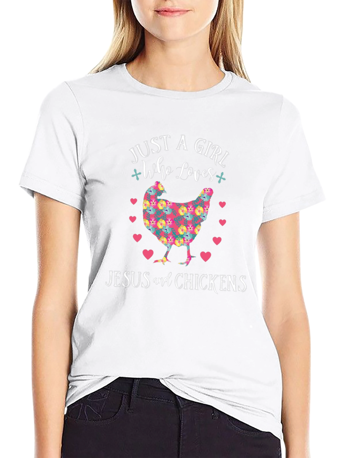 Just a Girl Who Loves Jesus and Chickens T-Shirt