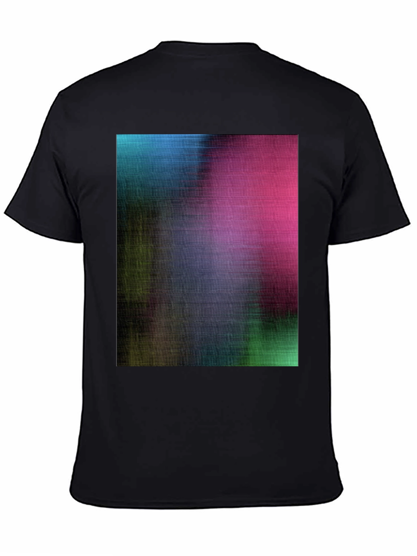 Abstract Colorful Print Black T-Shirt