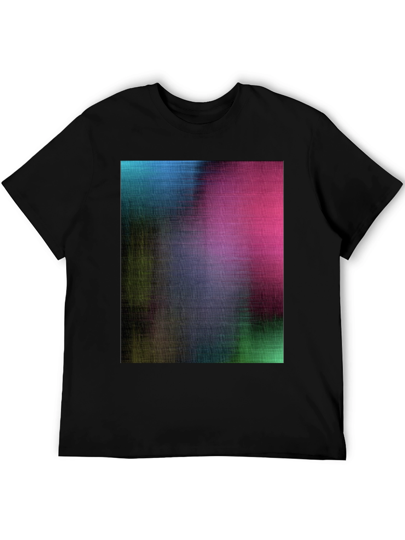 Abstract Colorful Print Black T-Shirt