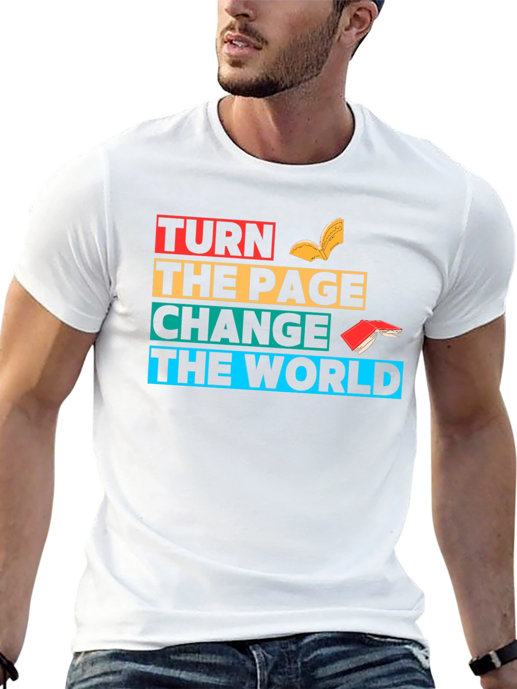 Turn The Page Change The World Graphic T-Shirt