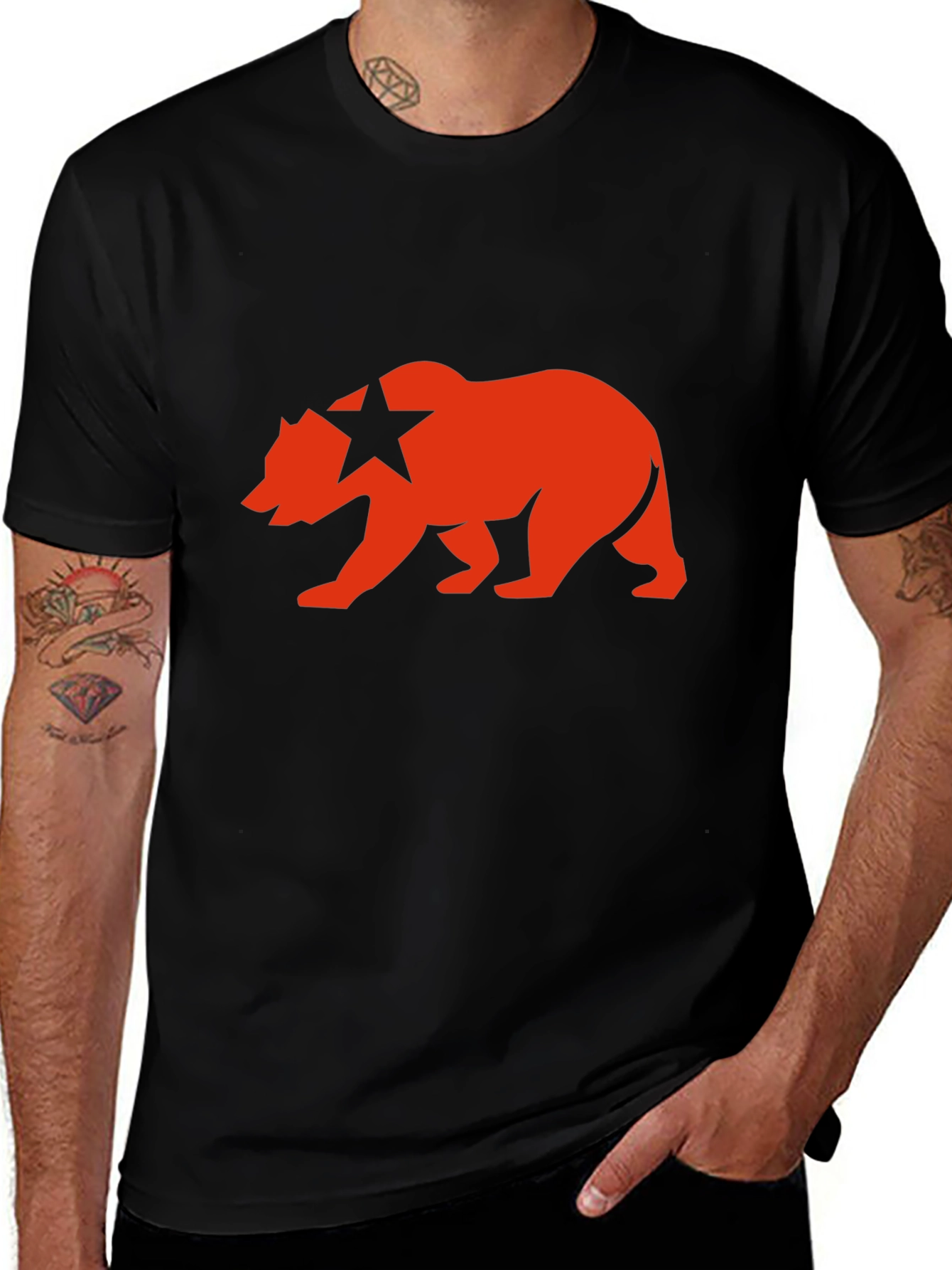 California Bear Flag Graphic Tee - Soft Cotton Casual