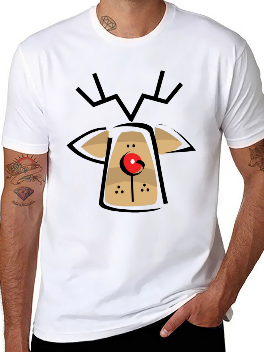 Rudolph Reindeer Graphic Tee - Holiday Fun T-Shirt