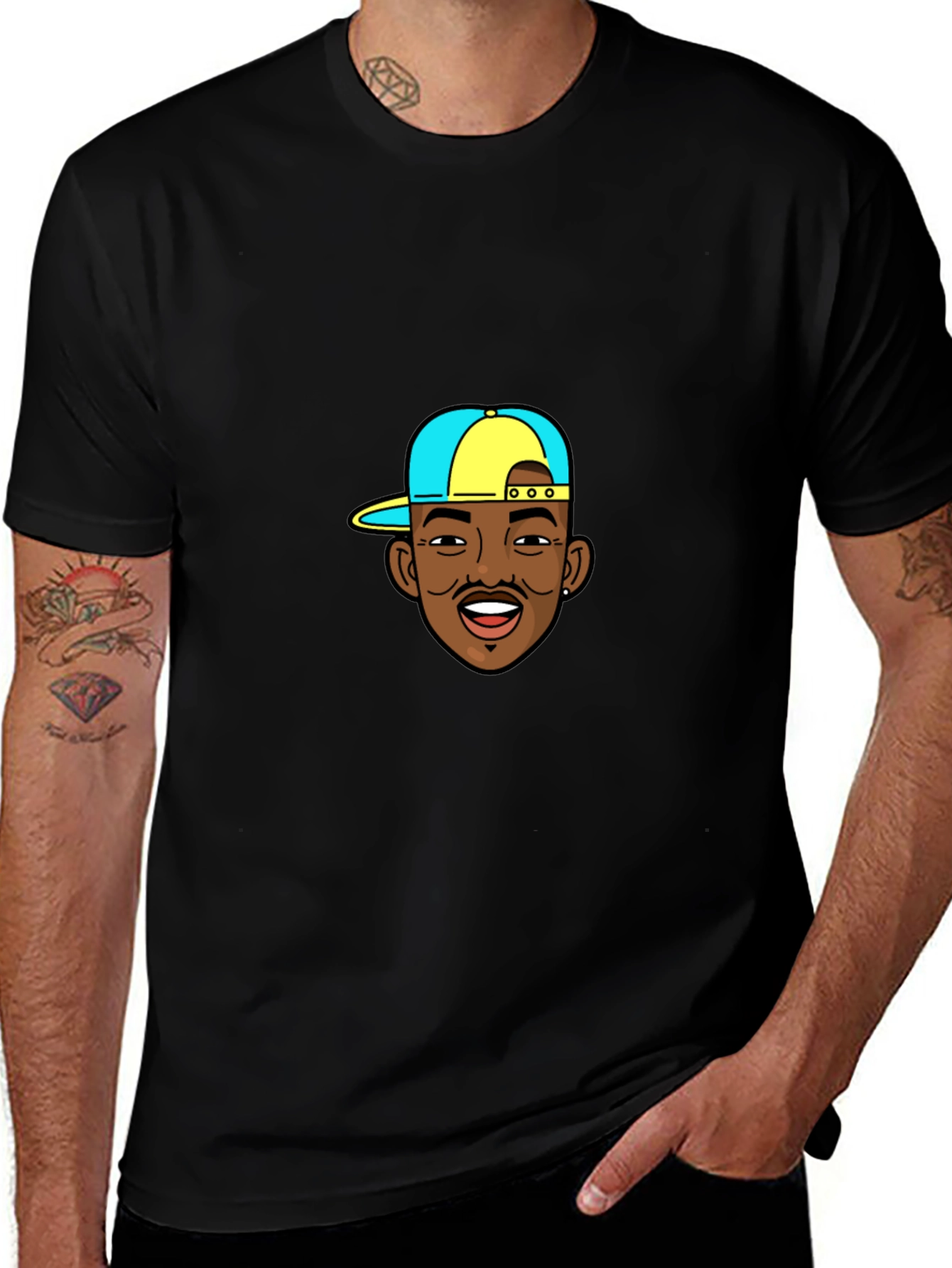 Cartoon DaBaby Graphic Black T-Shirt