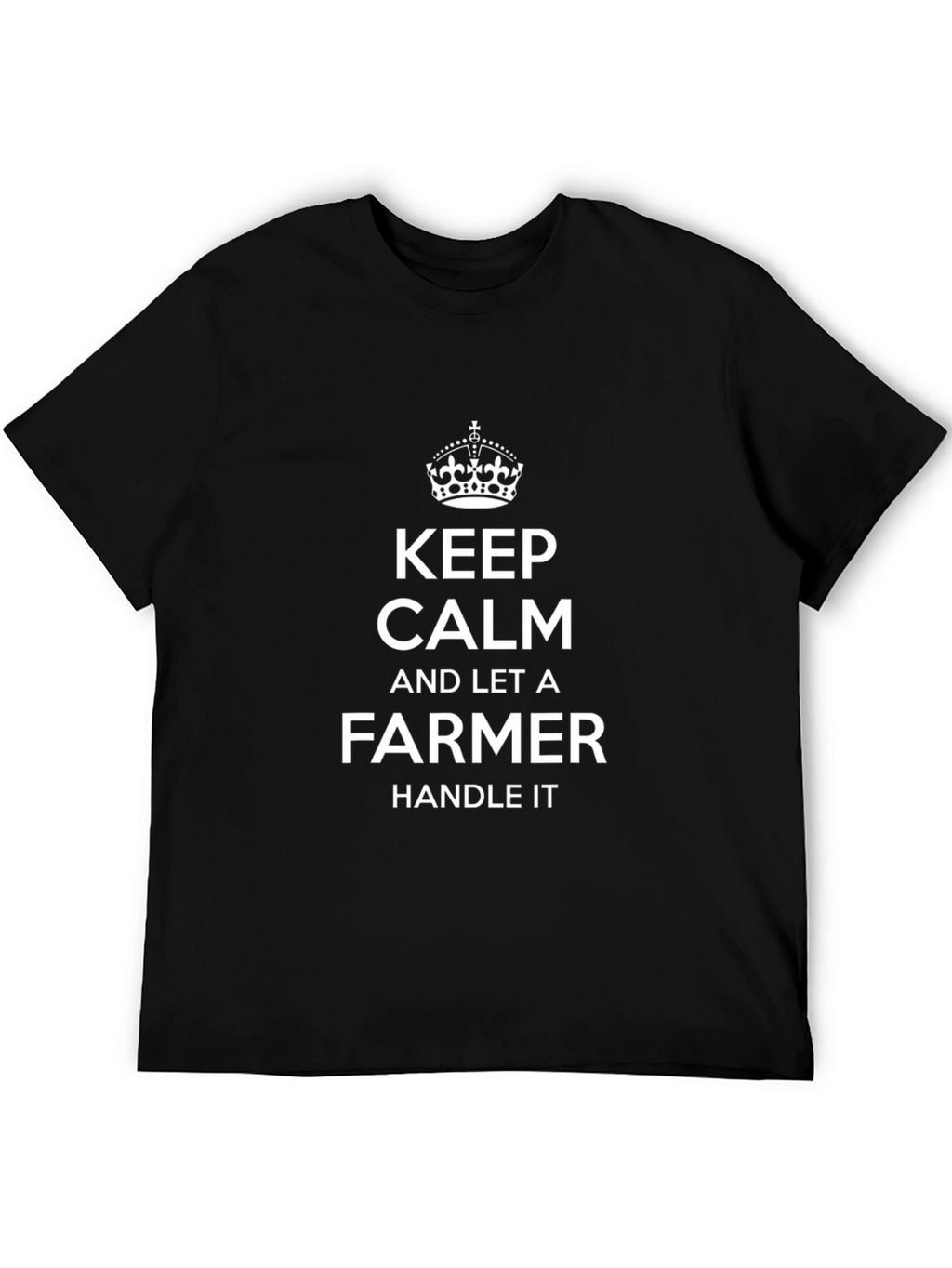 Keep Calm Farmer Graphic Tee - Black Cotton T-Shirt
