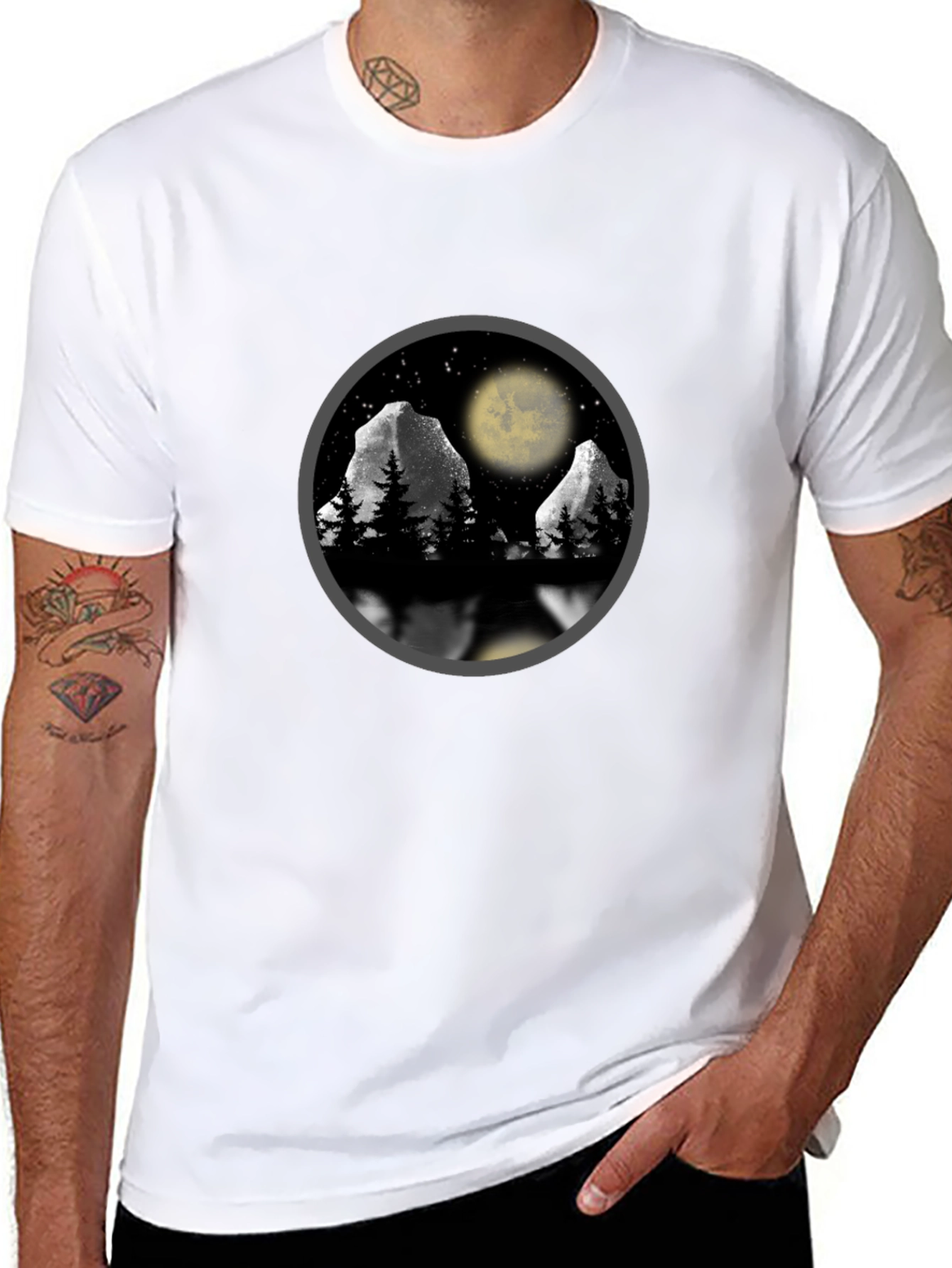 Mountain Moon T-Shirt - Nature Scene Graphic Tee