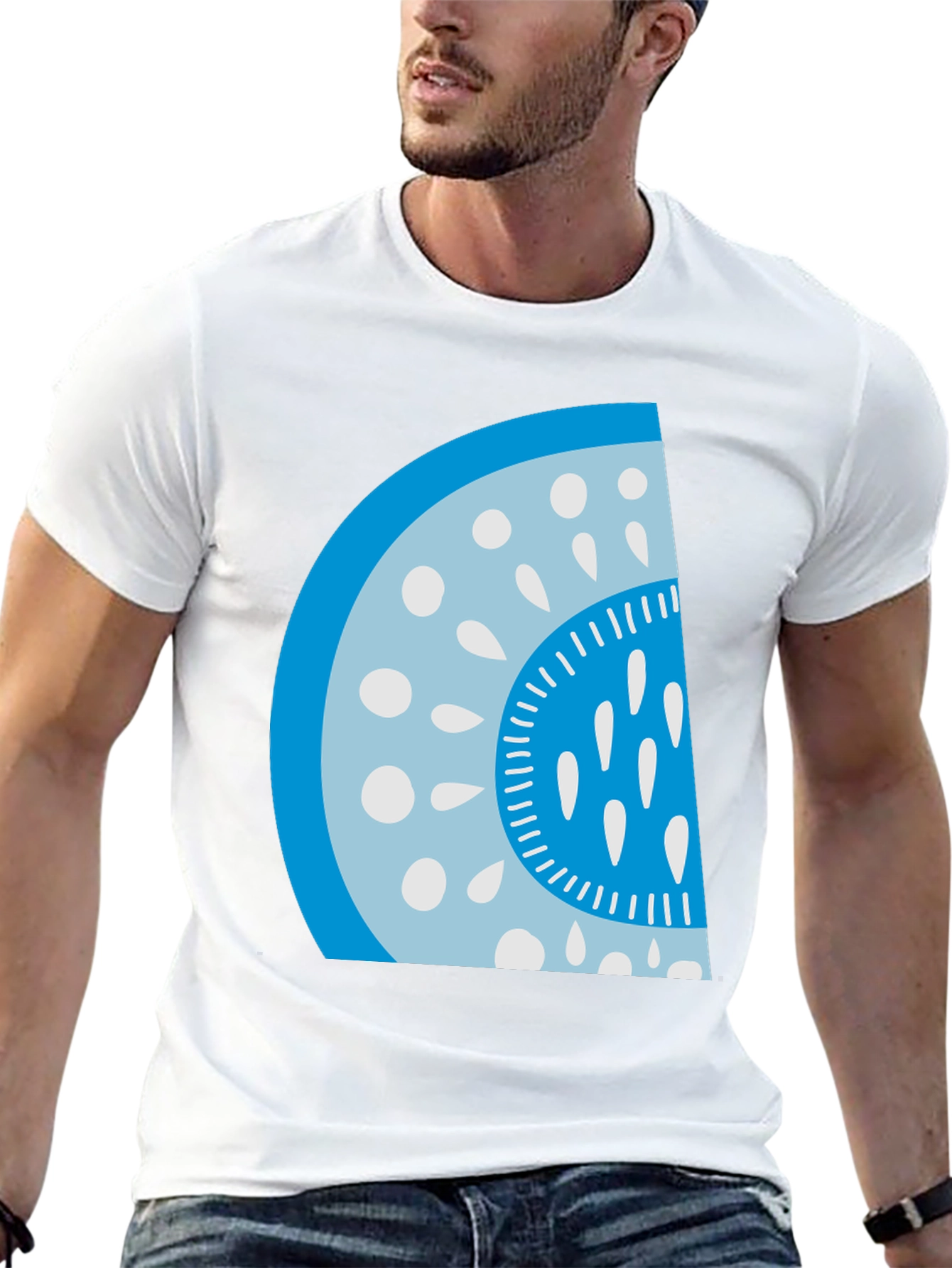 Cool Watermelon Slice Graphic Tee - Casual Black T-Shirt