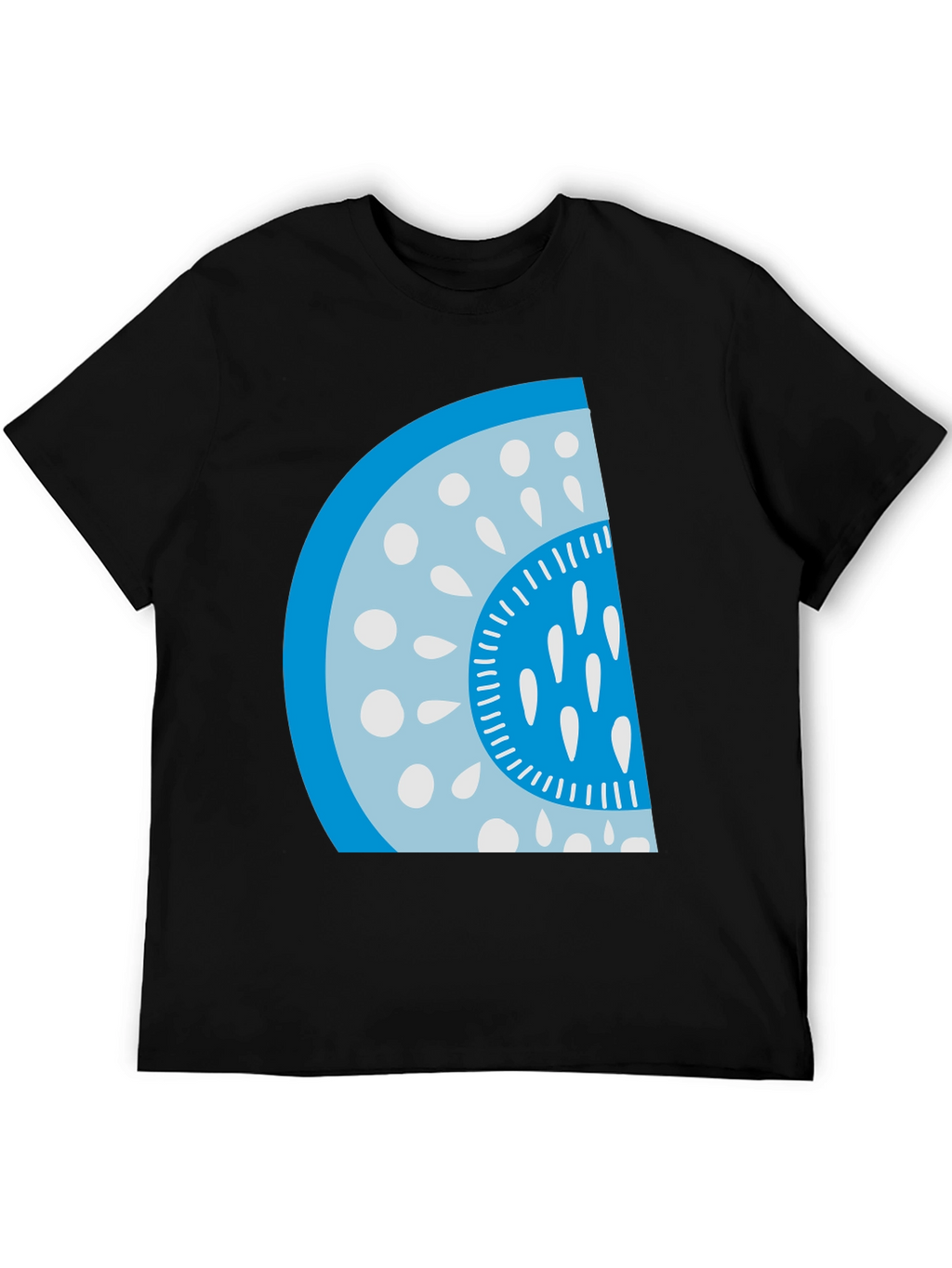 Cool Watermelon Slice Graphic Tee - Casual Black T-Shirt