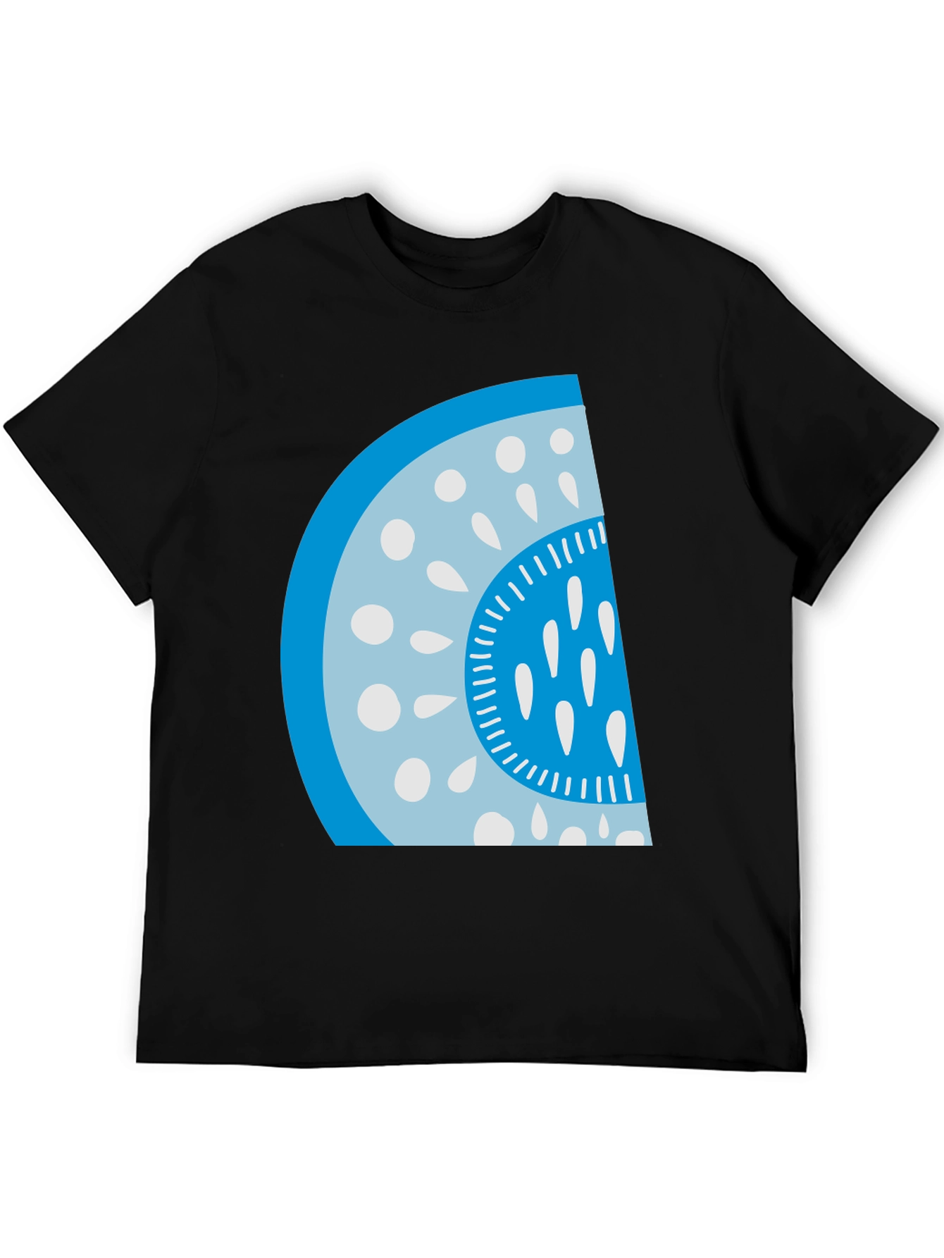 Cool Watermelon Slice Graphic Tee - Casual Black T-Shirt