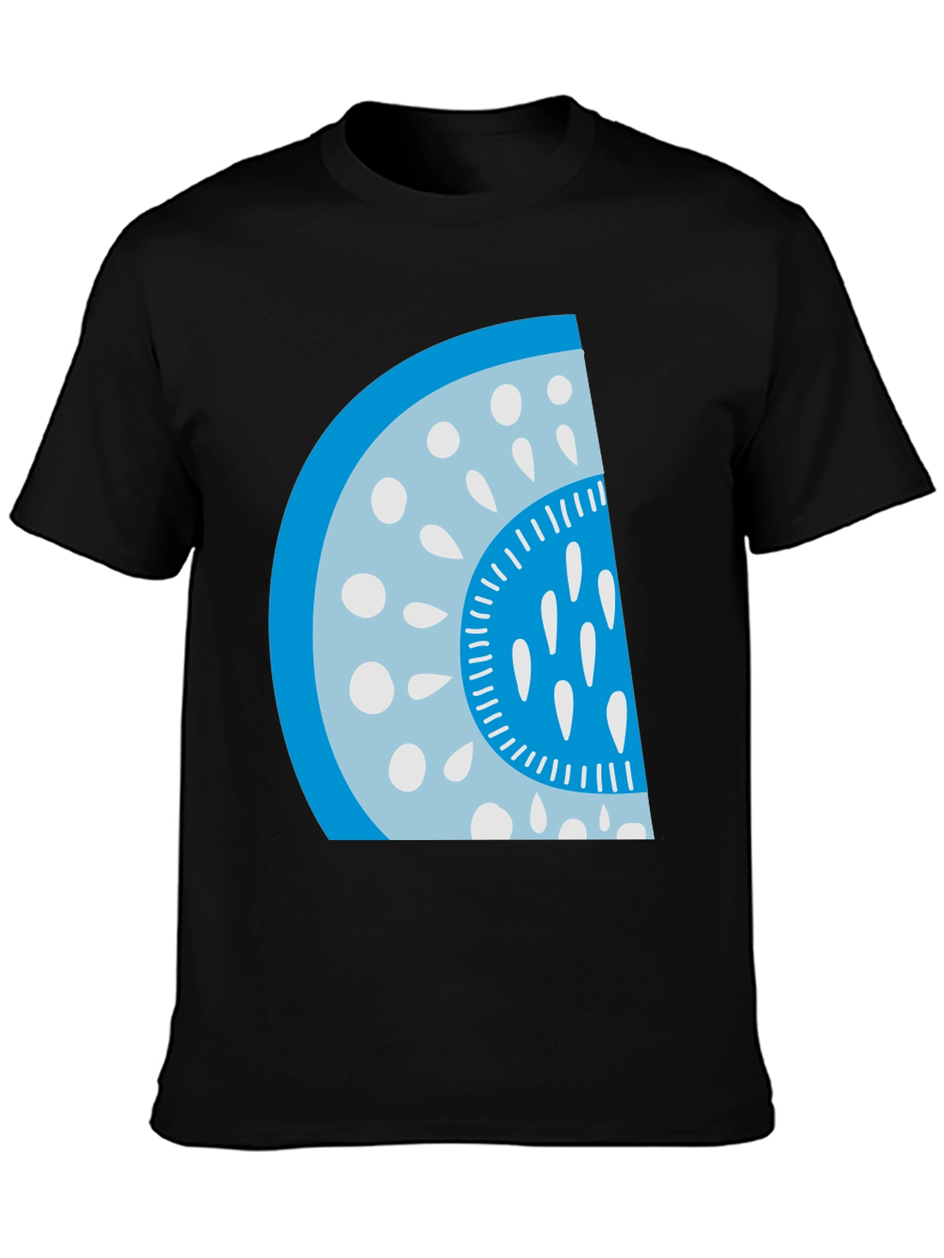 Cool Watermelon Slice Graphic Tee - Casual Black T-Shirt
