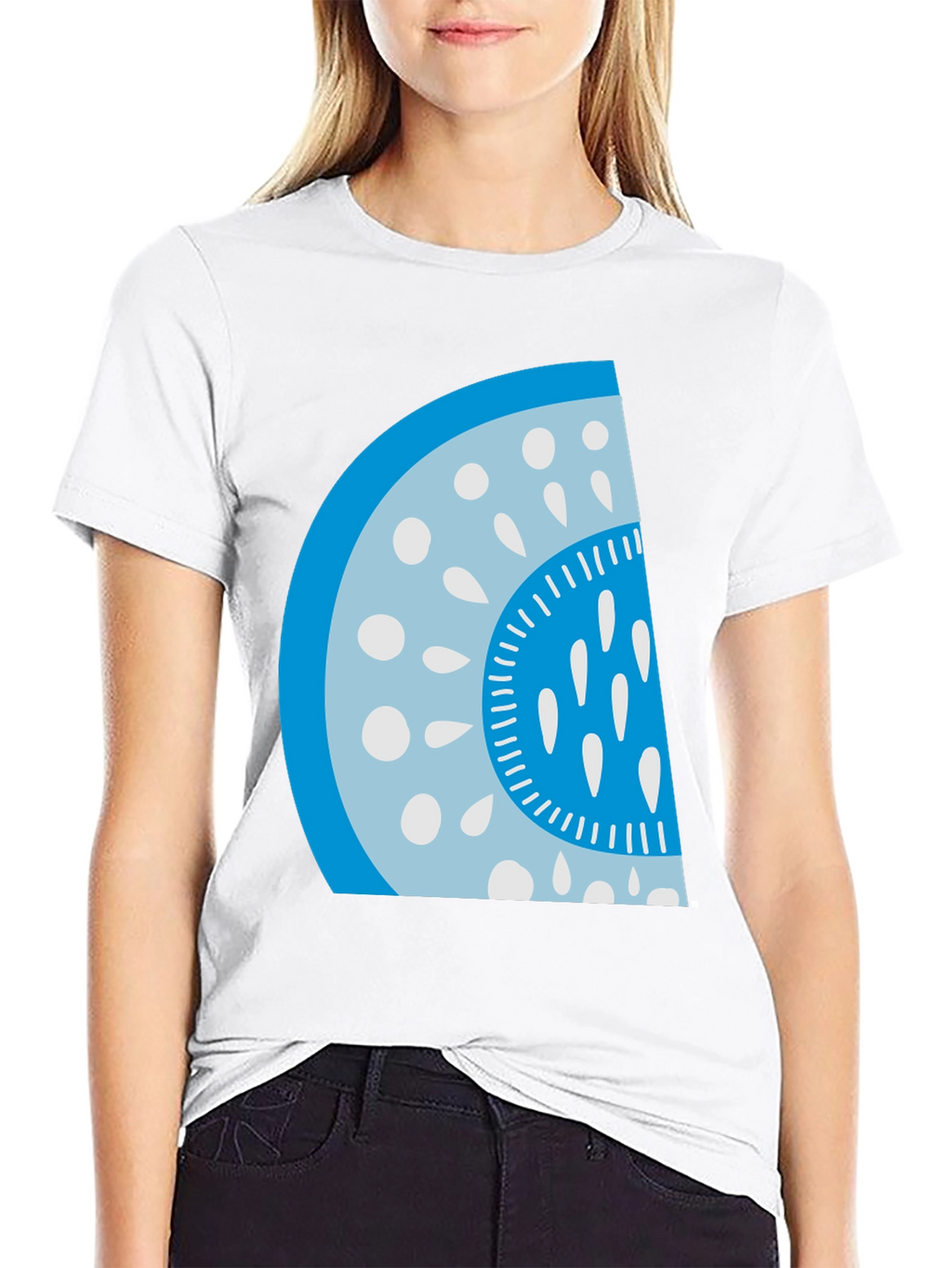 Cool Watermelon Slice Graphic Tee - Casual Black T-Shirt