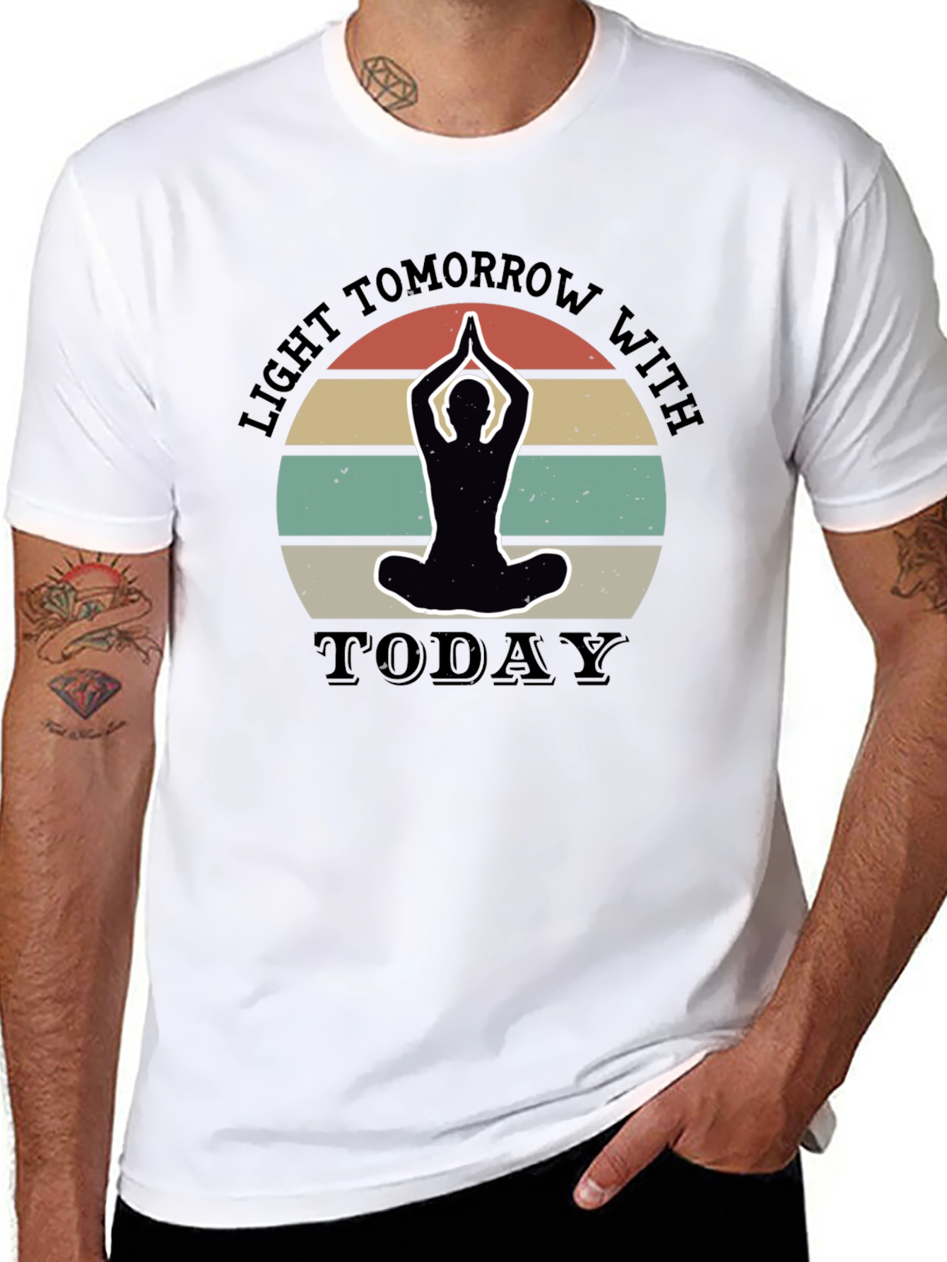 Light Tomorrow Yoga Silhouette Black T-Shirt
