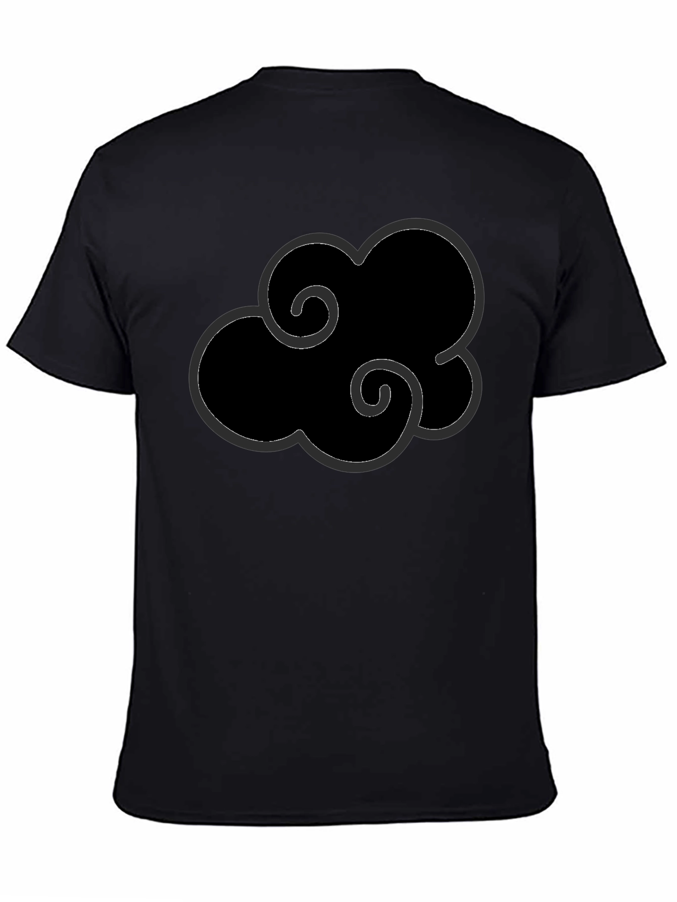 Black Anime Cloud Graphic T-Shirt