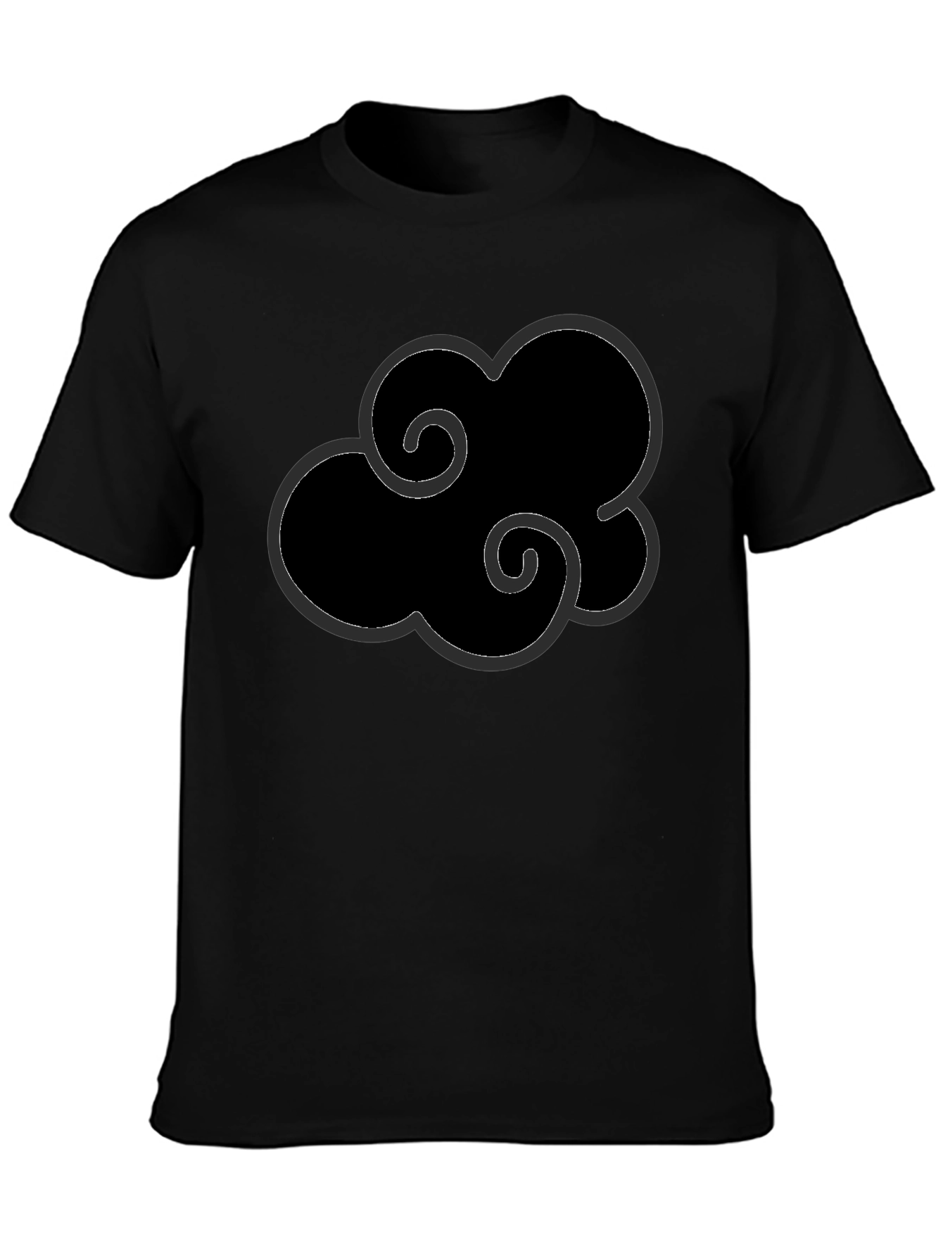 Black Anime Cloud Graphic T-Shirt