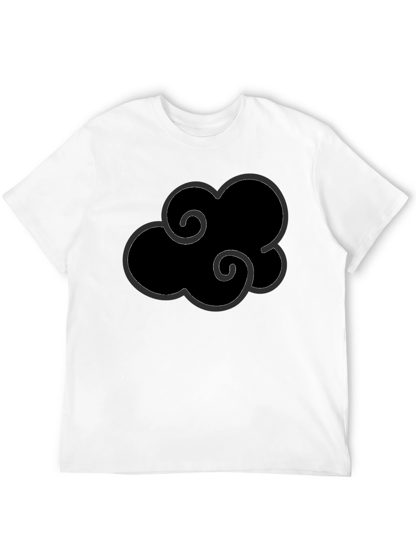 Black Anime Cloud Graphic T-Shirt