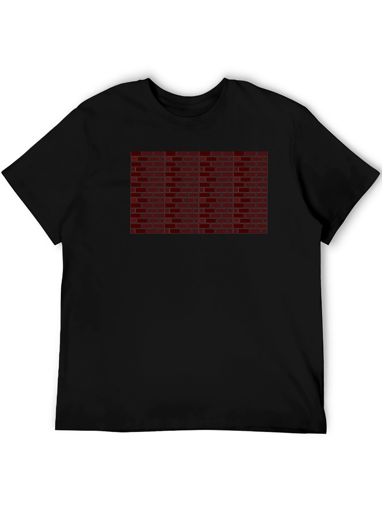 Brick Wall Graphic Tee - Mens Black Cotton T-Shirt