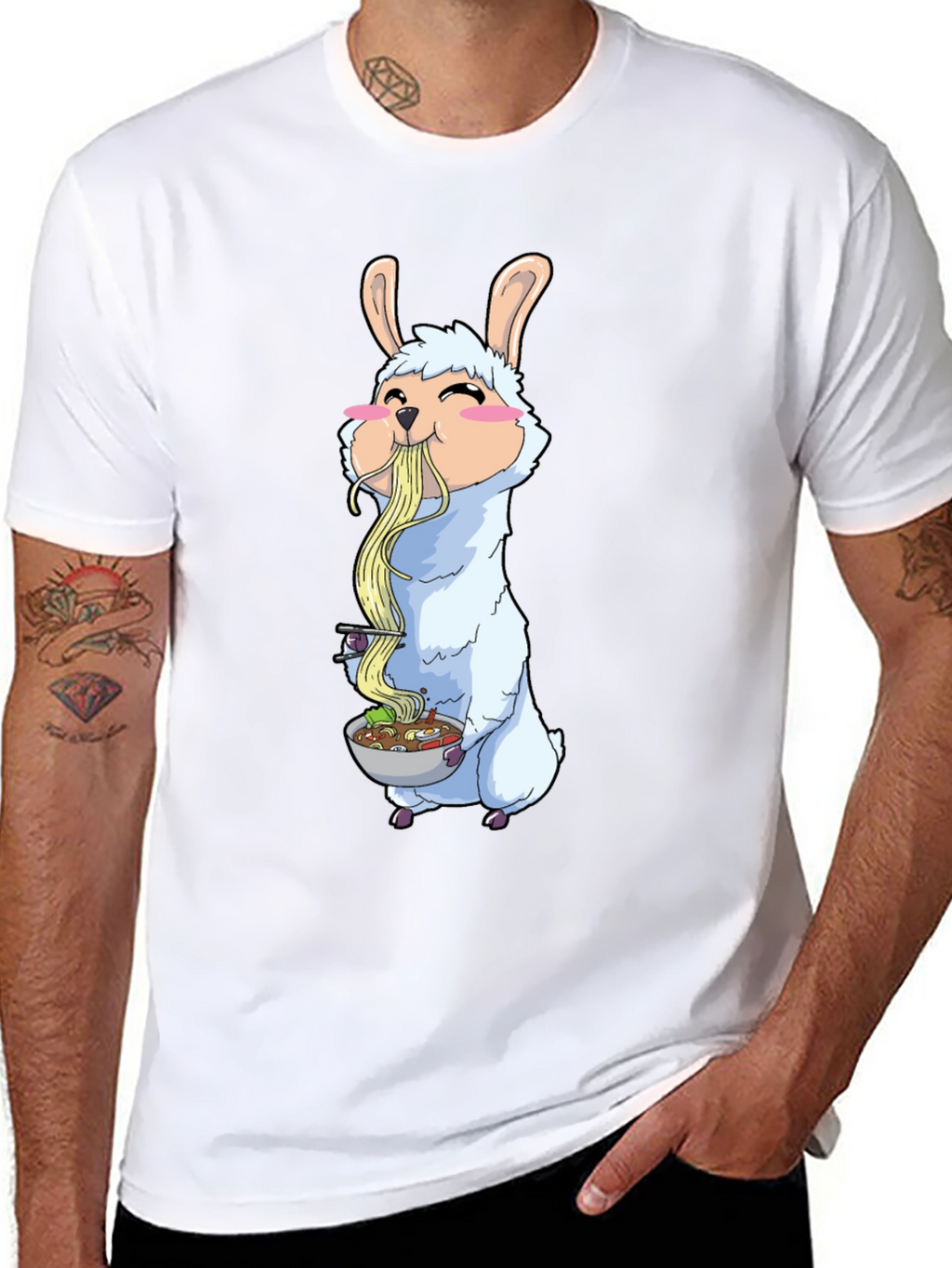 Llama Ramen T-Shirt - Cute Anime Style