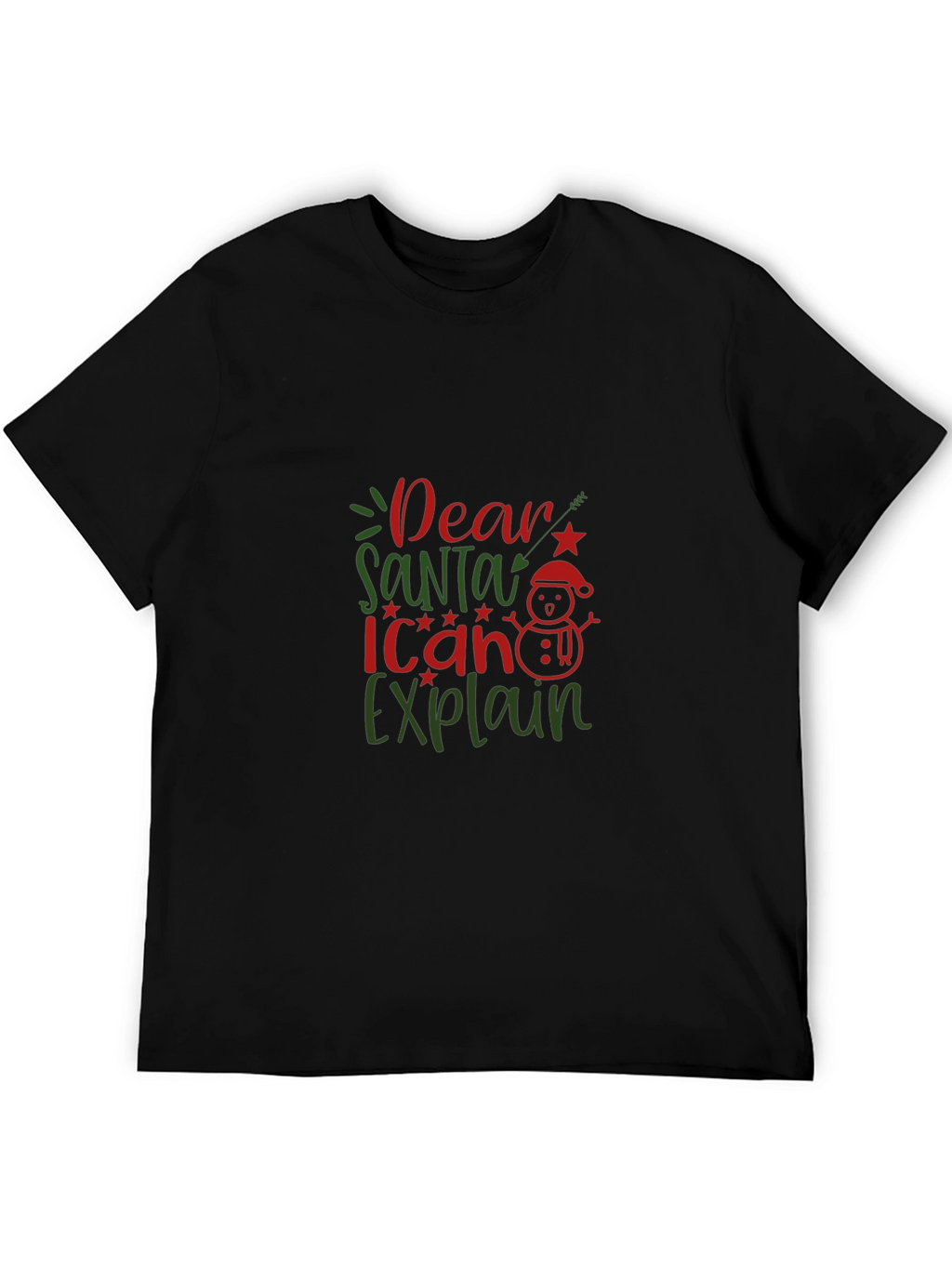 Dear Santa I Can Explain Black T-Shirt