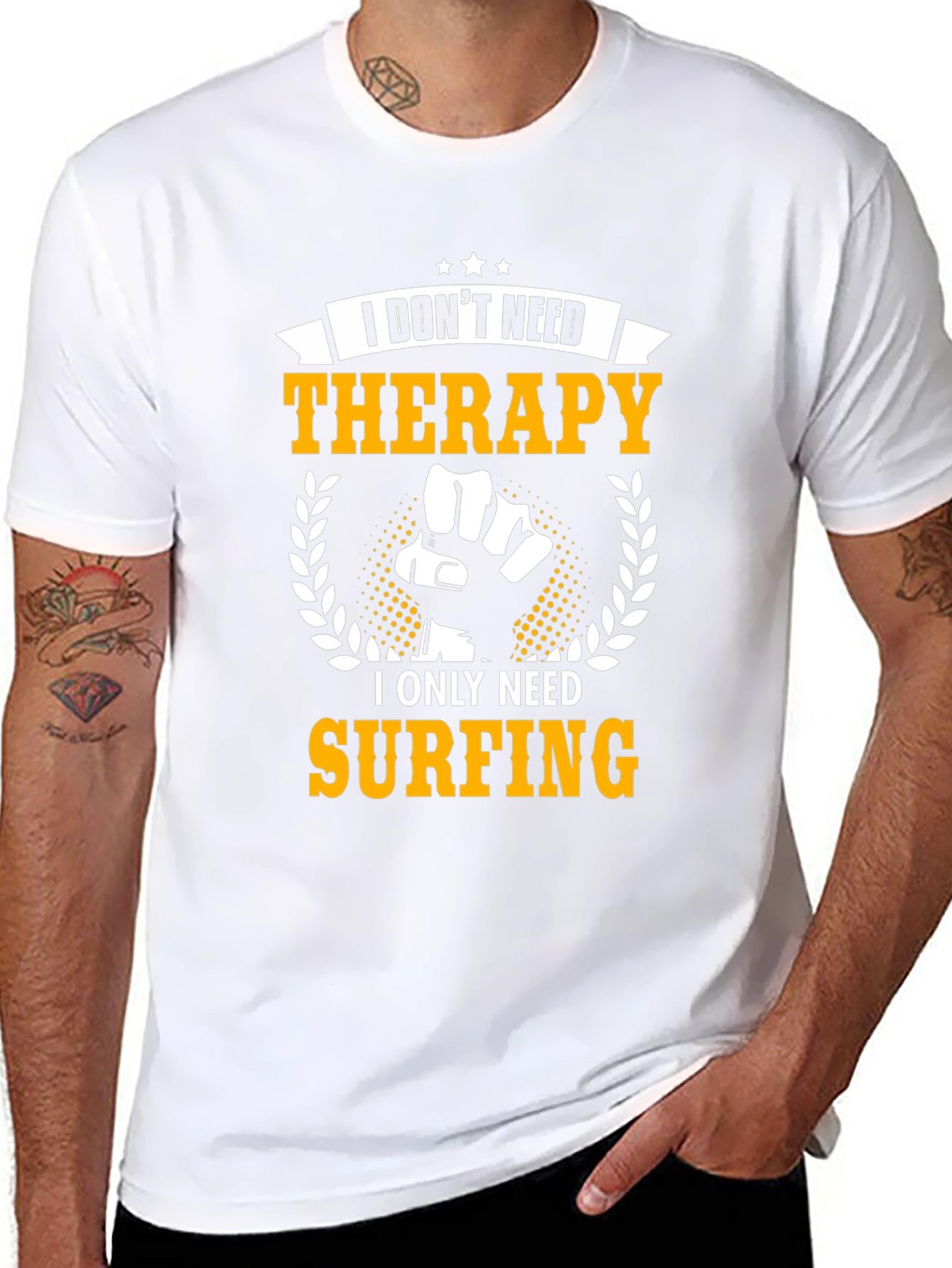 I Only Need Surfing T-Shirt - Black Graphic Tee