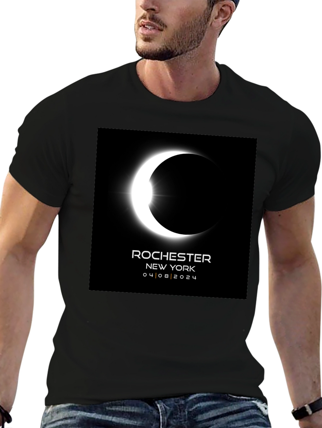 Eclipse Rochester NY 04/08/2024 Black Tee