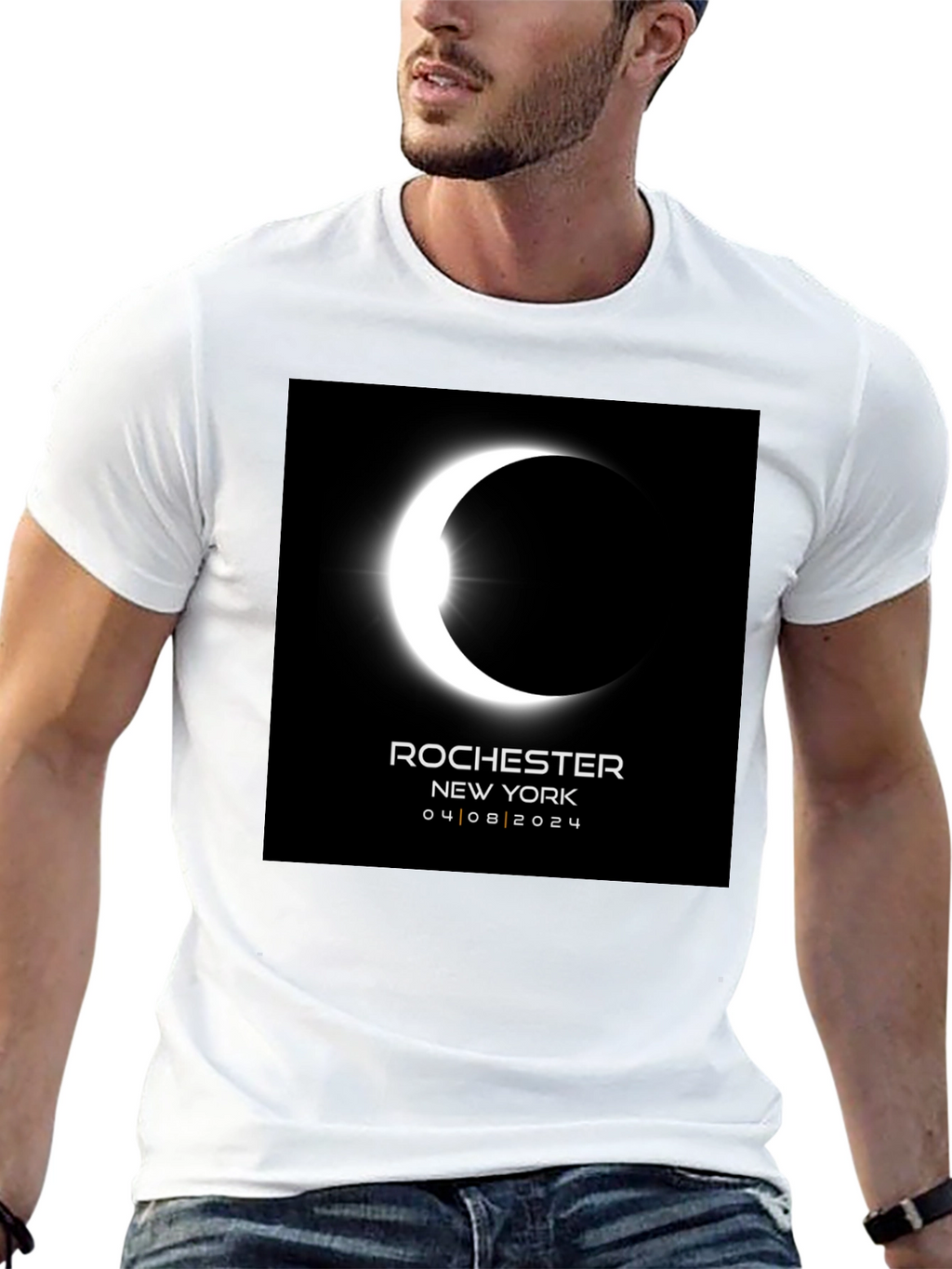 Eclipse Rochester NY 04/08/2024 Black Tee