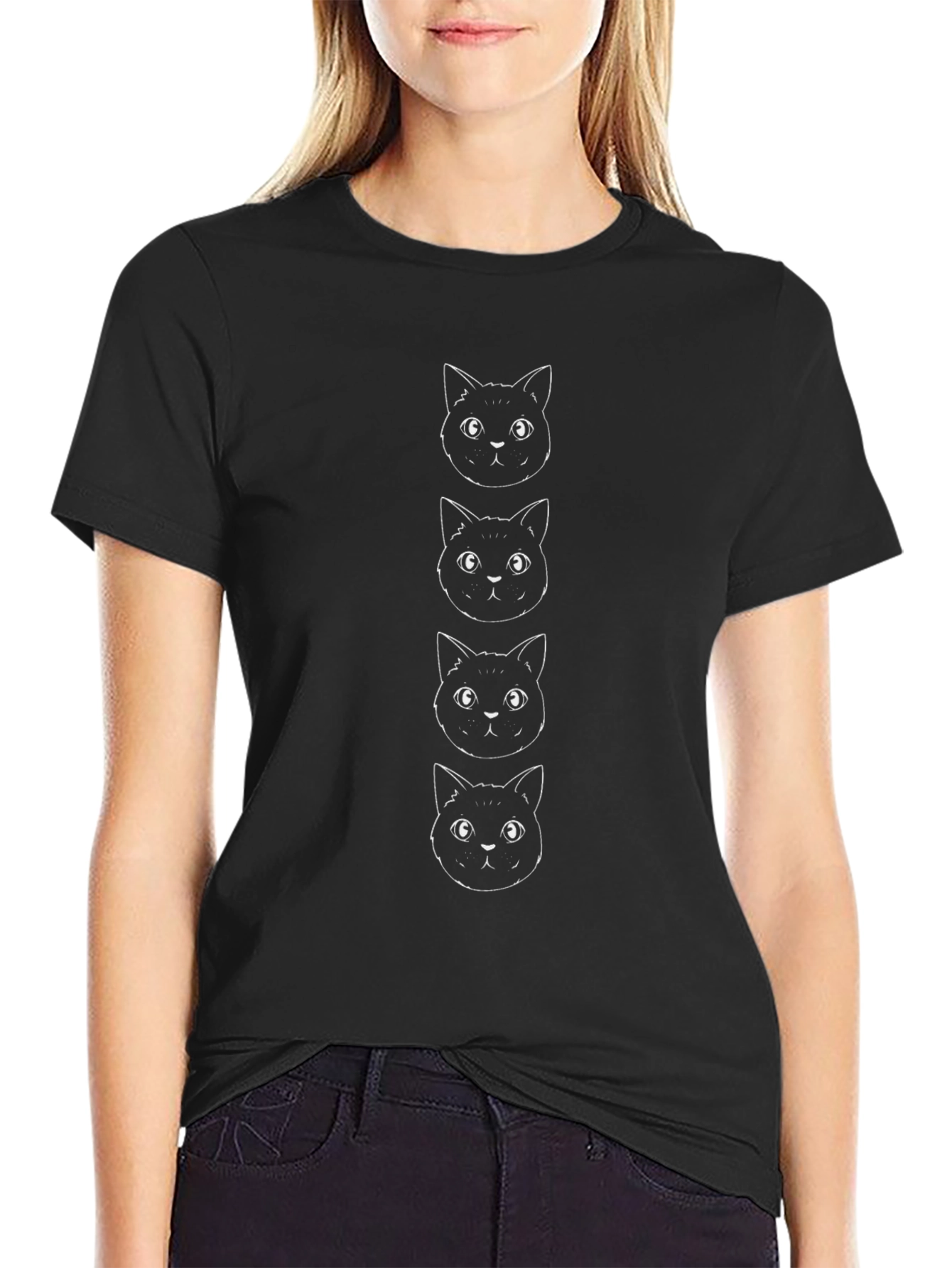 Cat Heads T-Shirt - Minimalist Design