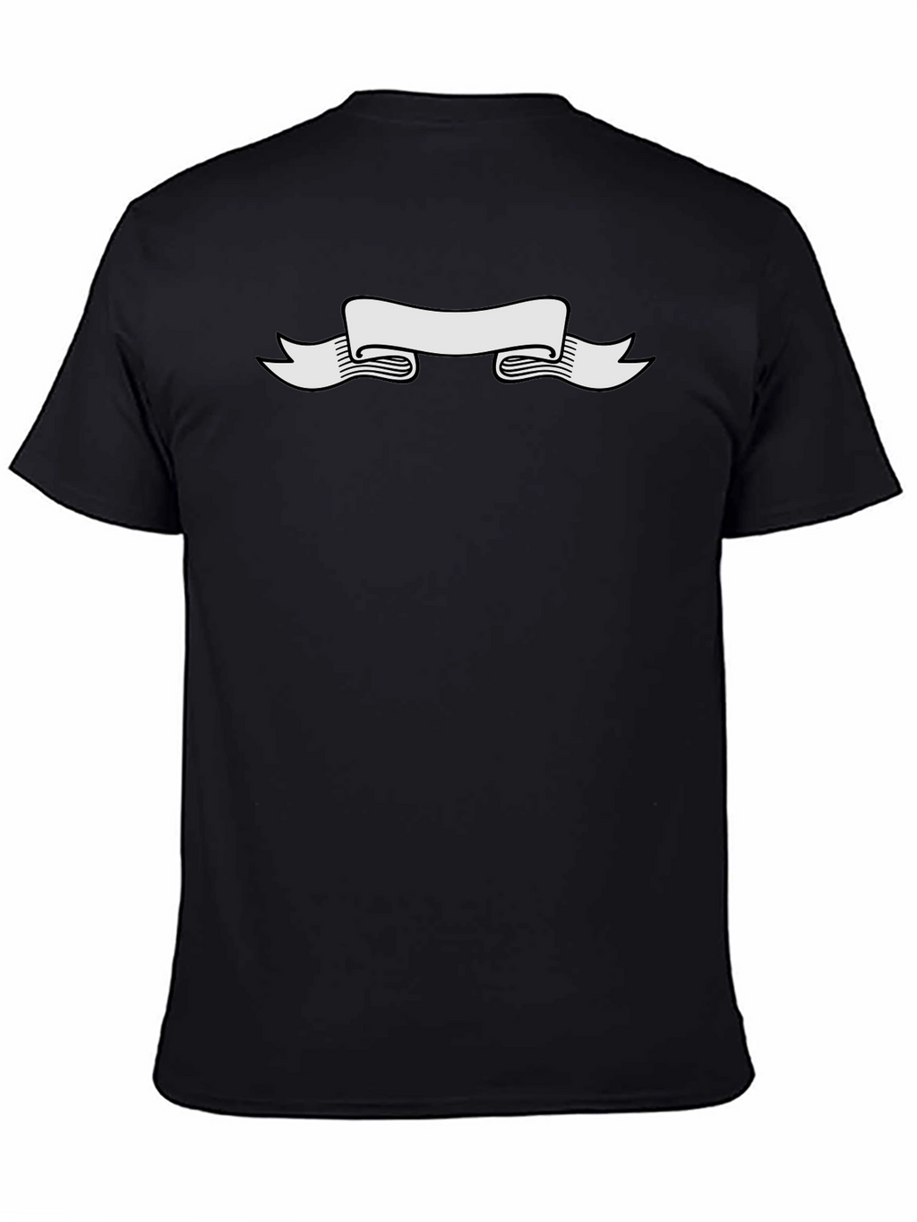 Black Tee Shirt with White Banner Graphic