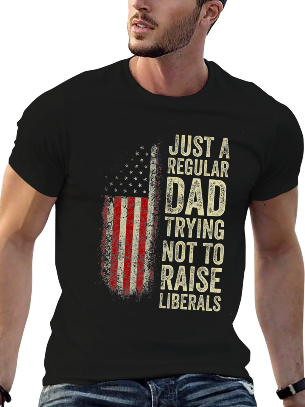 Regular Dad - Anti-Liberal USA Flag T-Shirt
