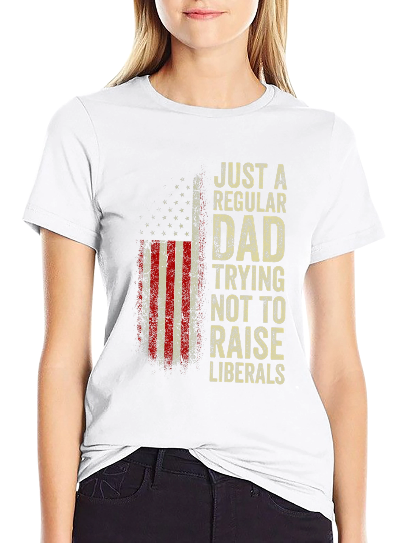 Regular Dad - Anti-Liberal USA Flag T-Shirt