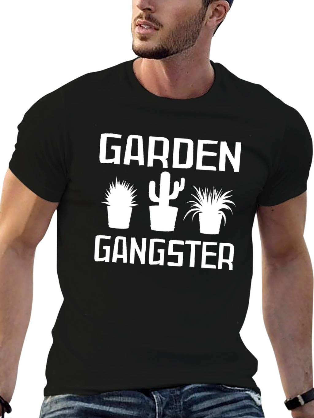Garden Gangster Black T-Shirt - Funny Gardening Tee
