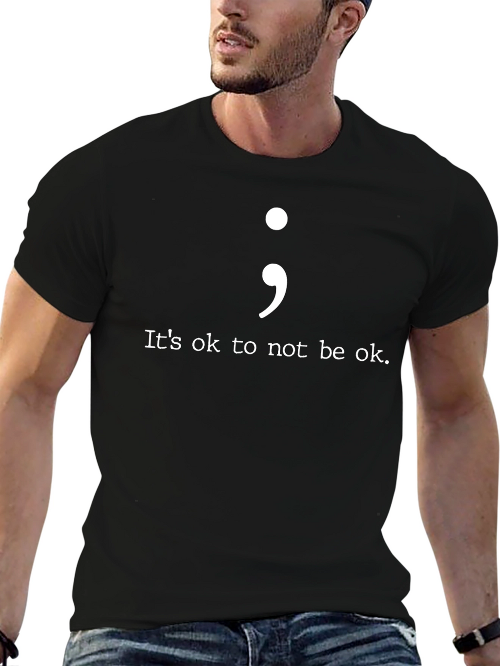Semicolon Its Okay Tee - Mental Health Awareness