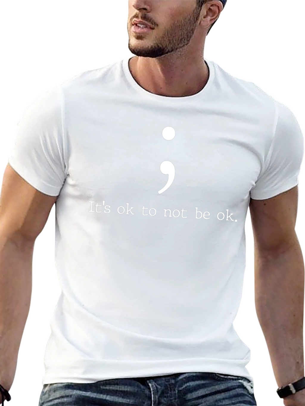 Semicolon Its Okay Tee - Mental Health Awareness