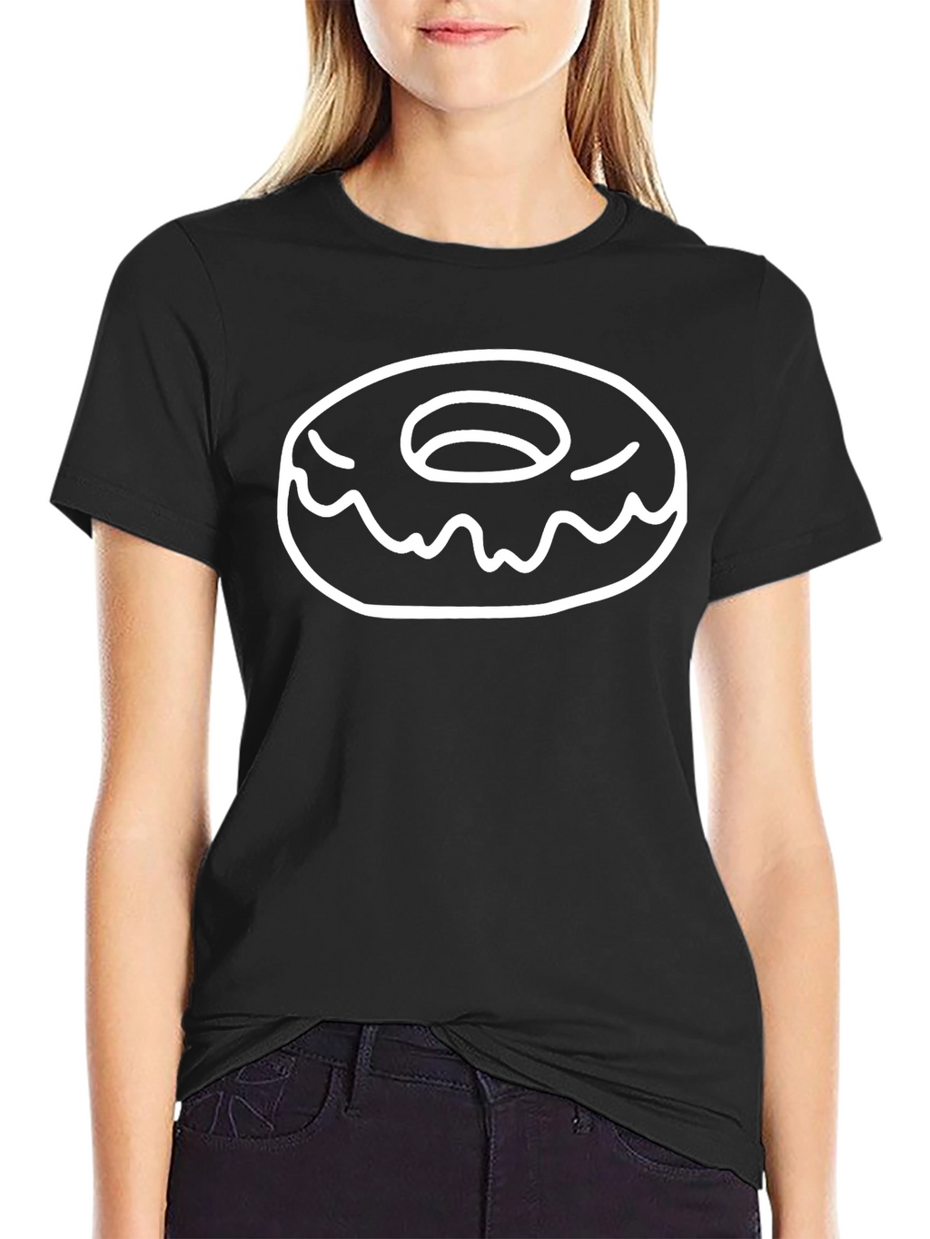 Donut Graphic T-Shirt - Black Cotton Tee