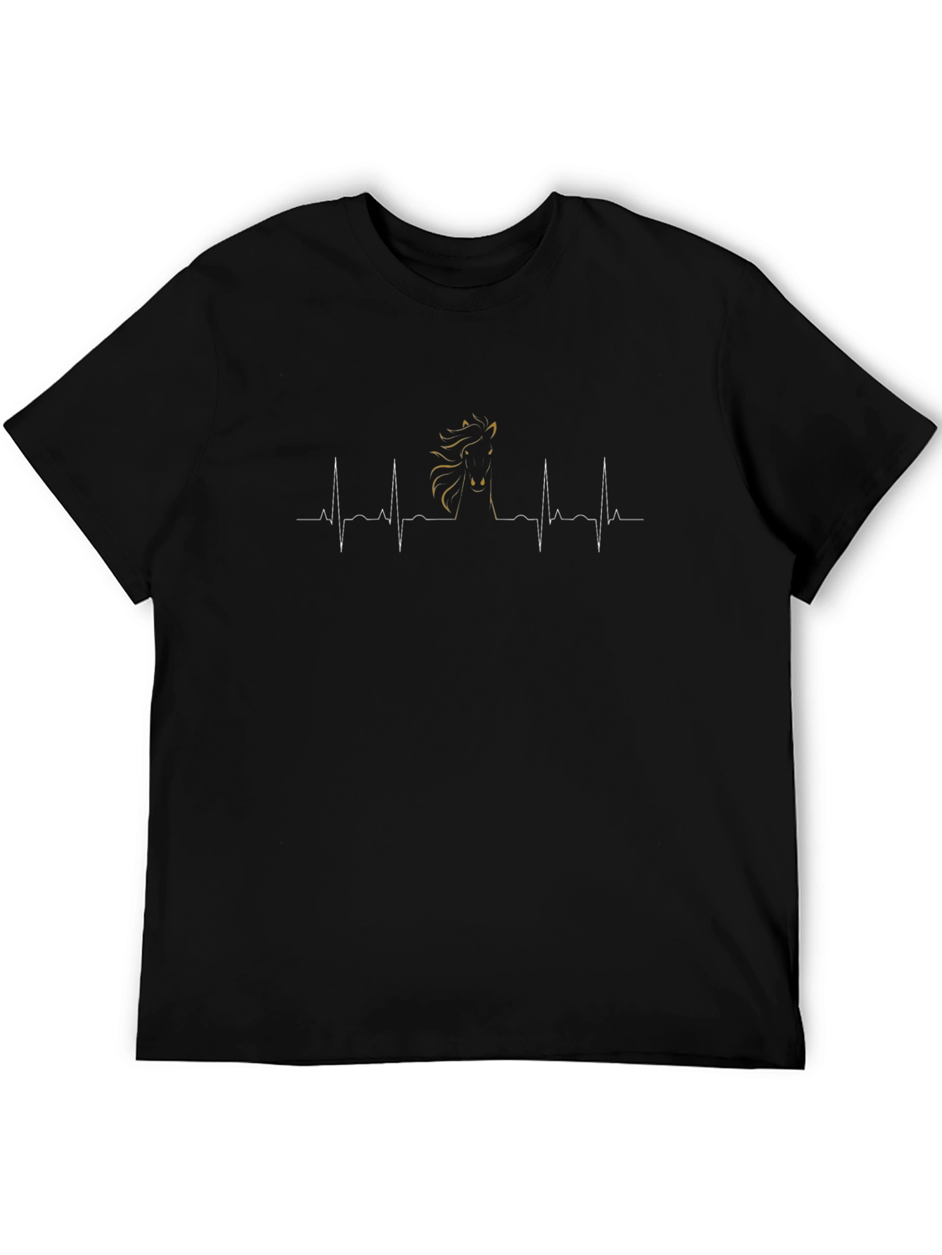 Horse Heartbeat Graphic T-Shirt - Equestrian Style