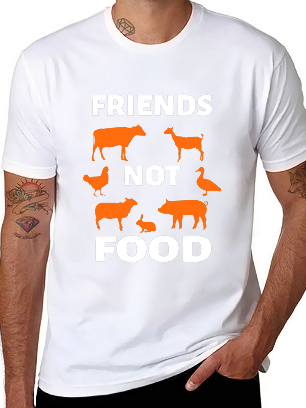 Vegan Friends Not Food Graphic Tee